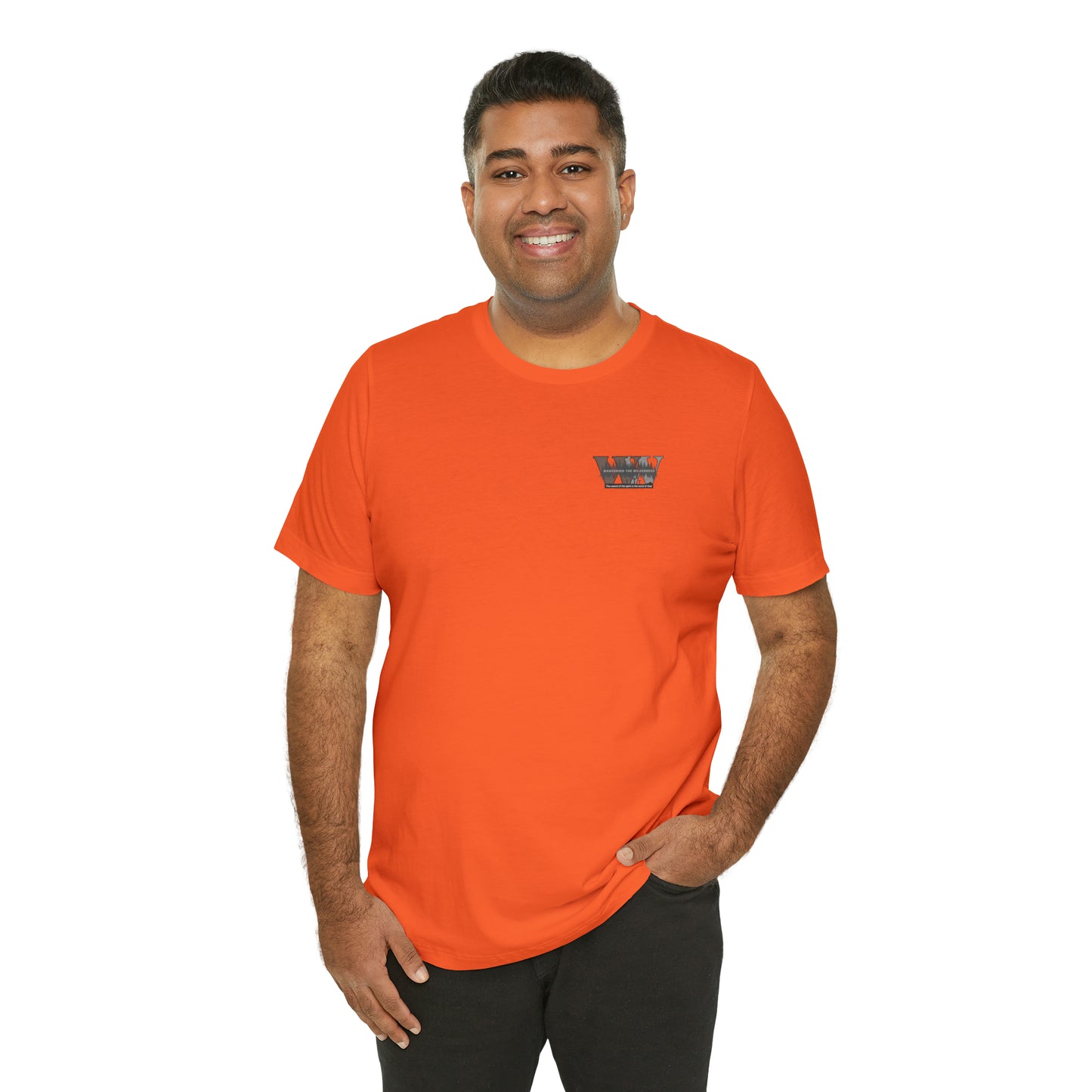 Wandering the Wilderness logo athletic fit short sleeve t-shirt.