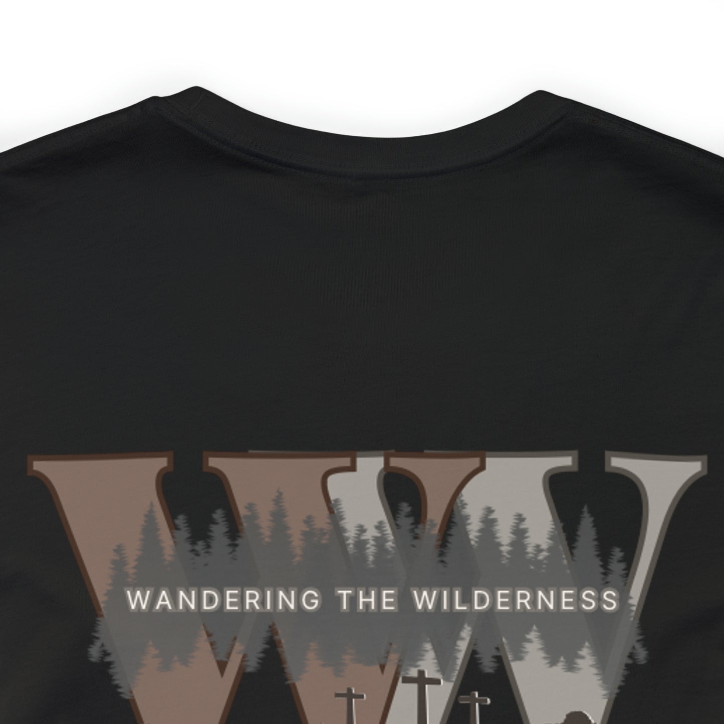 Wandering the Wilderness logo athletic fit short sleeve t-shirt.