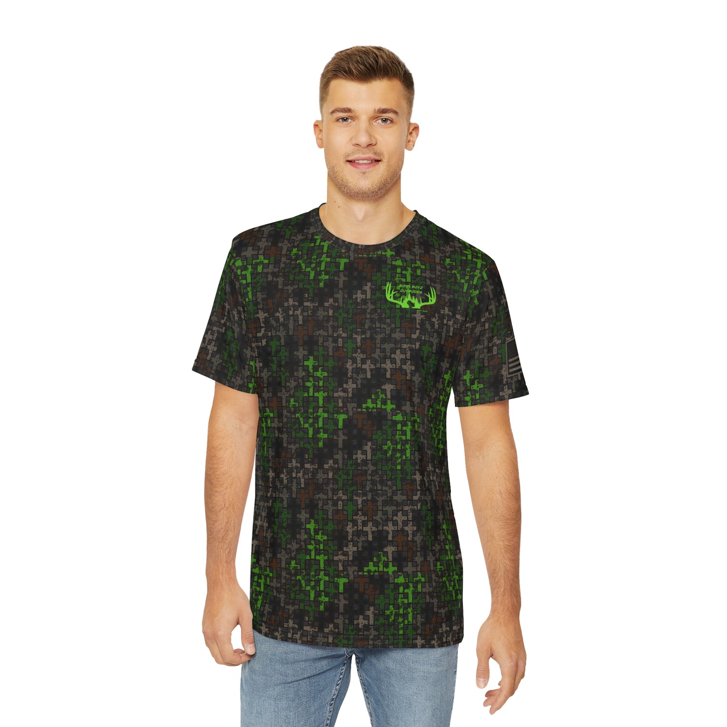 Sippi Boyz Outdoors short sleeve performance T-shirt in Wandering the Wilderness Strutter Camo.