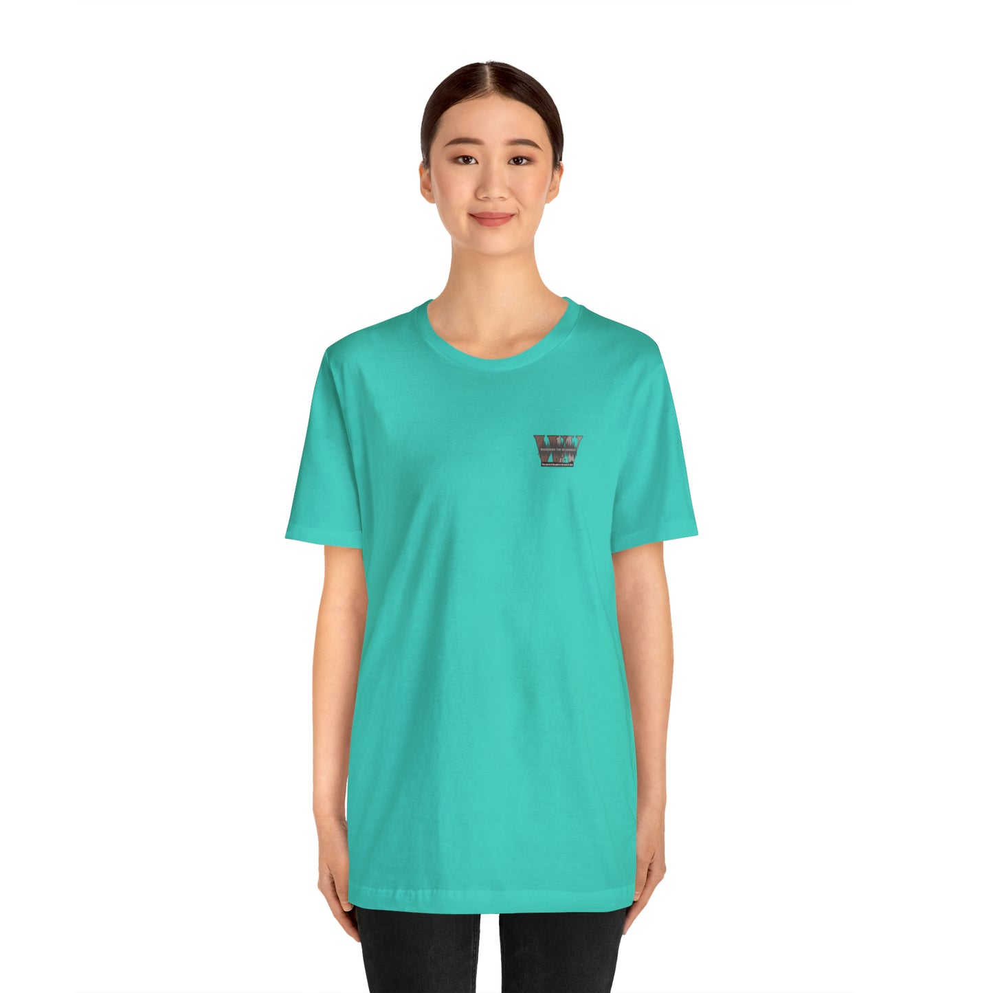 Wandering the Wilderness logo athletic fit short sleeve t-shirt.