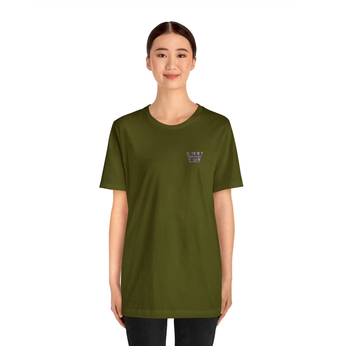 Wandering the Wilderness logo athletic fit short sleeve t-shirt.