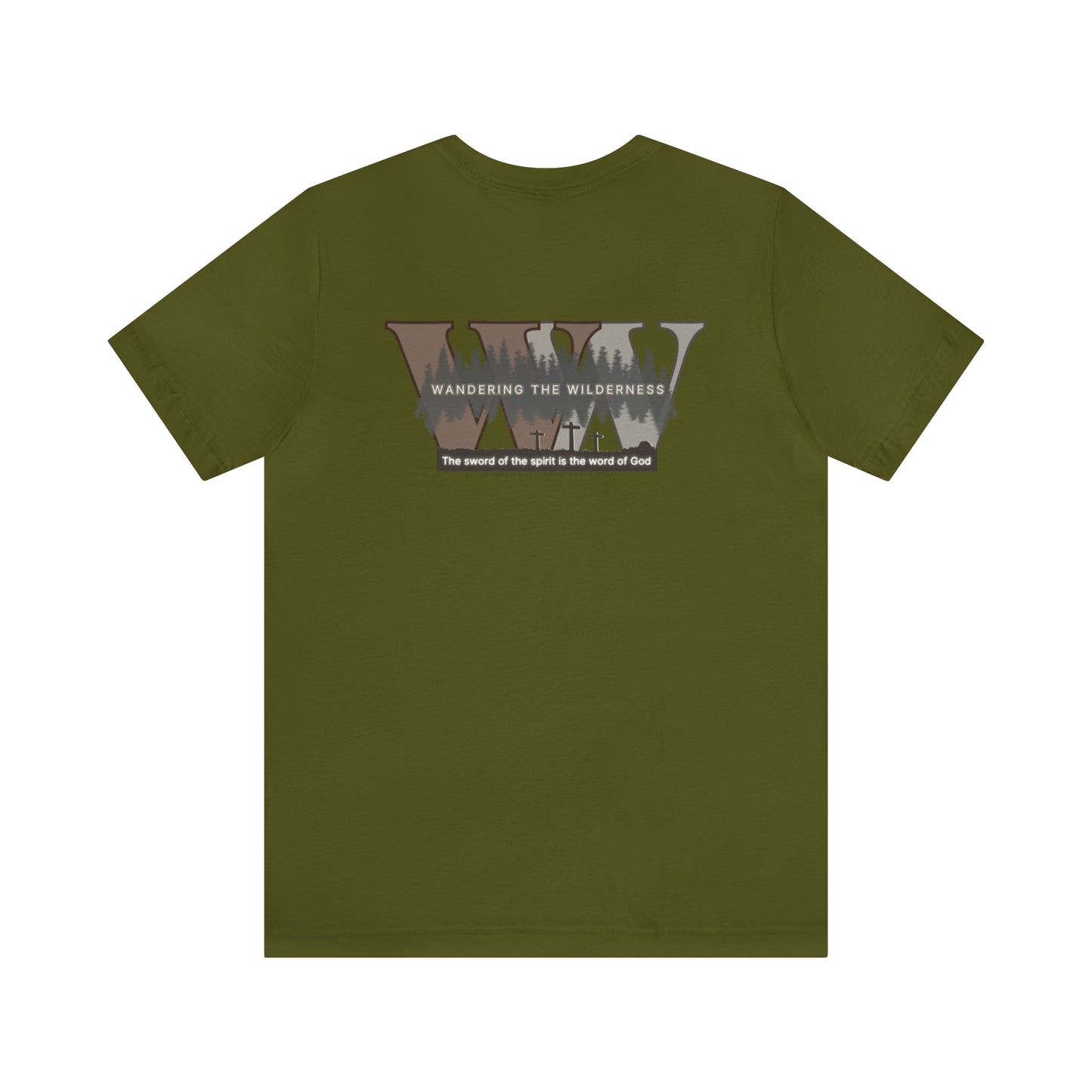 Wandering the Wilderness logo athletic fit short sleeve t-shirt.