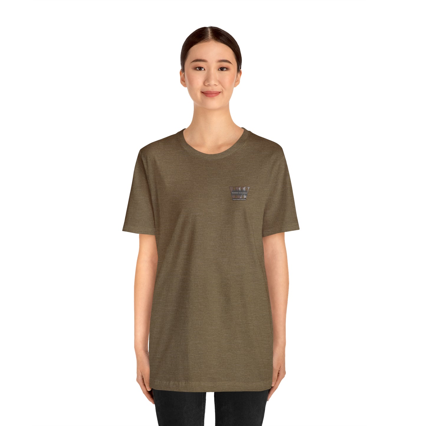 Wandering the Wilderness logo athletic fit short sleeve t-shirt.