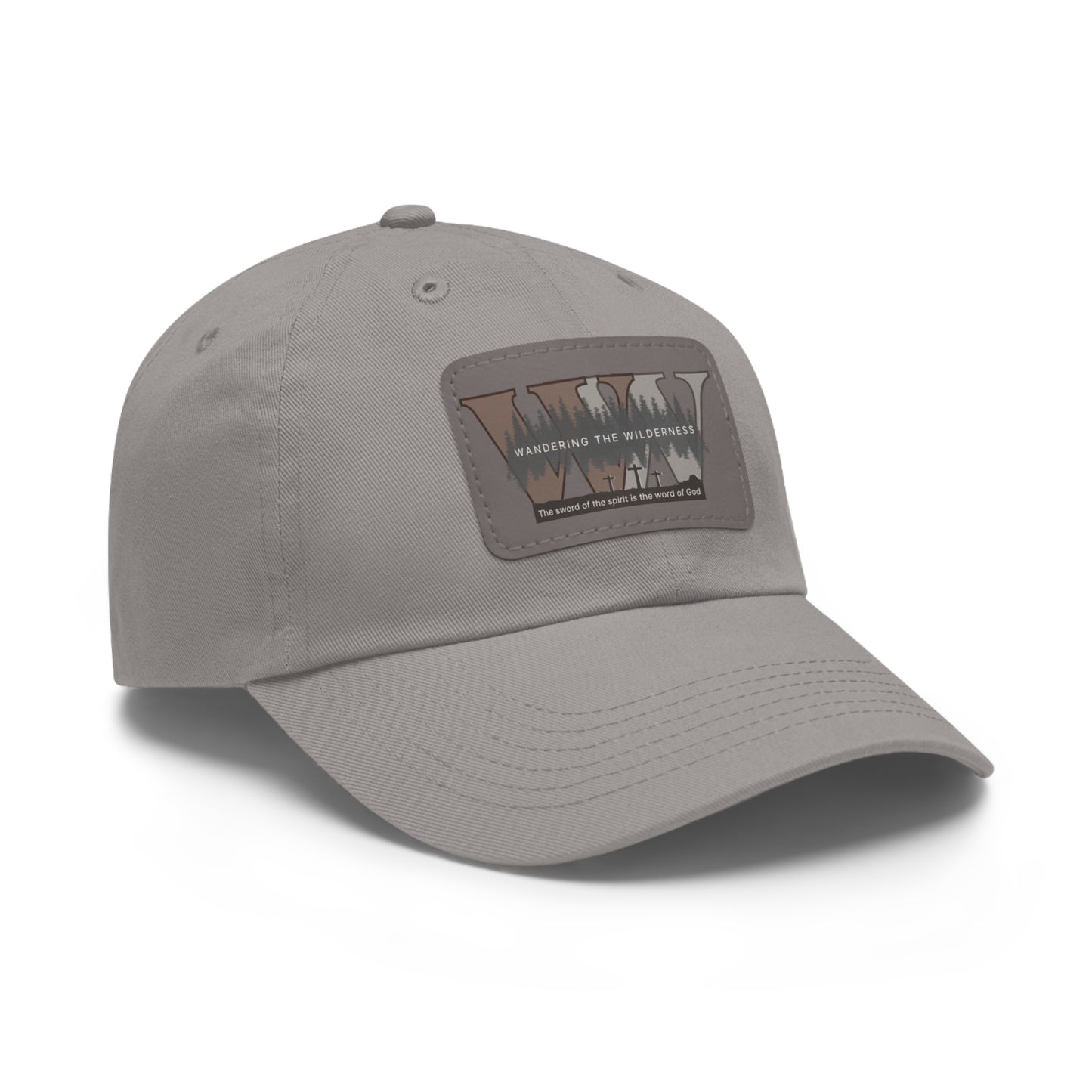 Wandering the Wilderness Dad Hat with Leather Patch.