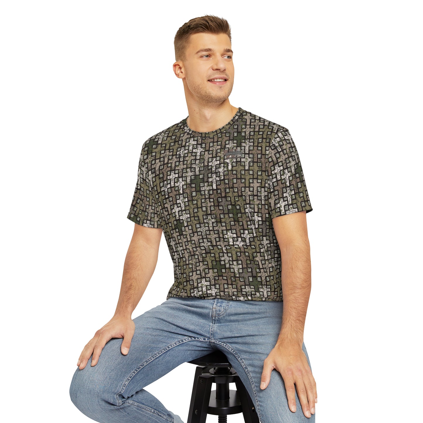 Wandering the Wilderness Hardscrabble Cam Men's Polyester Tee (AOP)