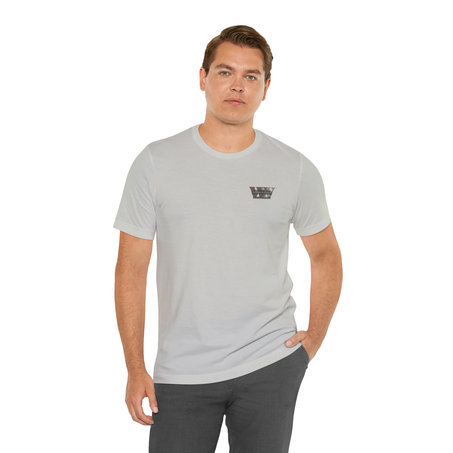 Wandering the Wilderness logo athletic fit short sleeve t-shirt.