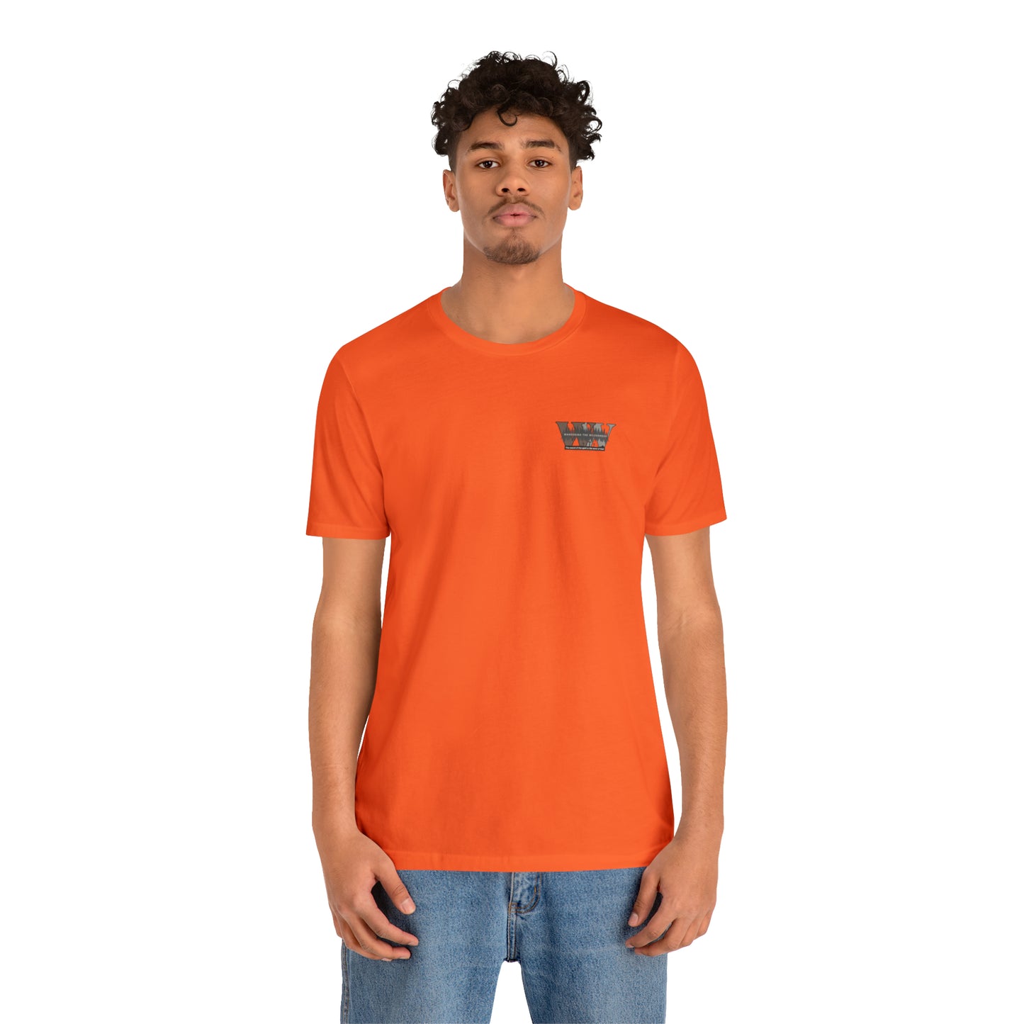 Wandering the Wilderness logo athletic fit short sleeve t-shirt.