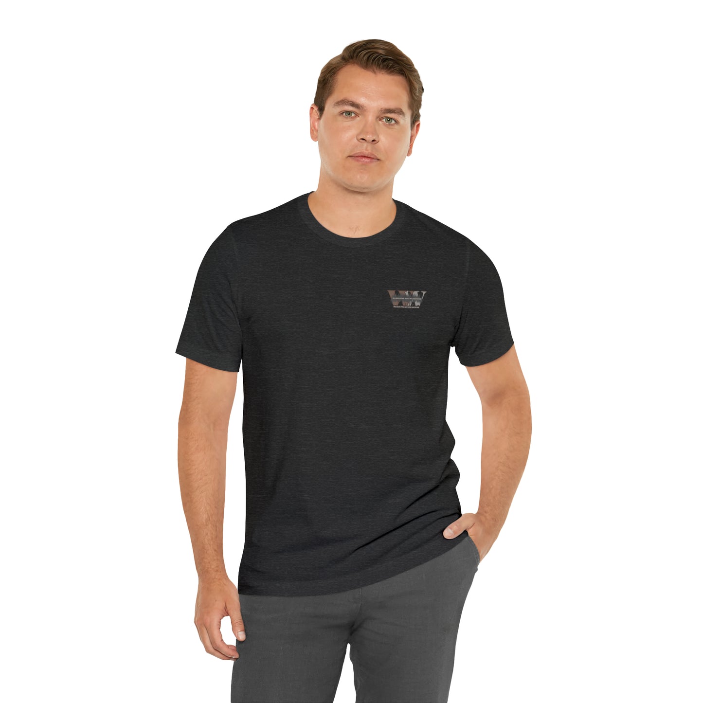 Wandering the Wilderness logo athletic fit short sleeve t-shirt.