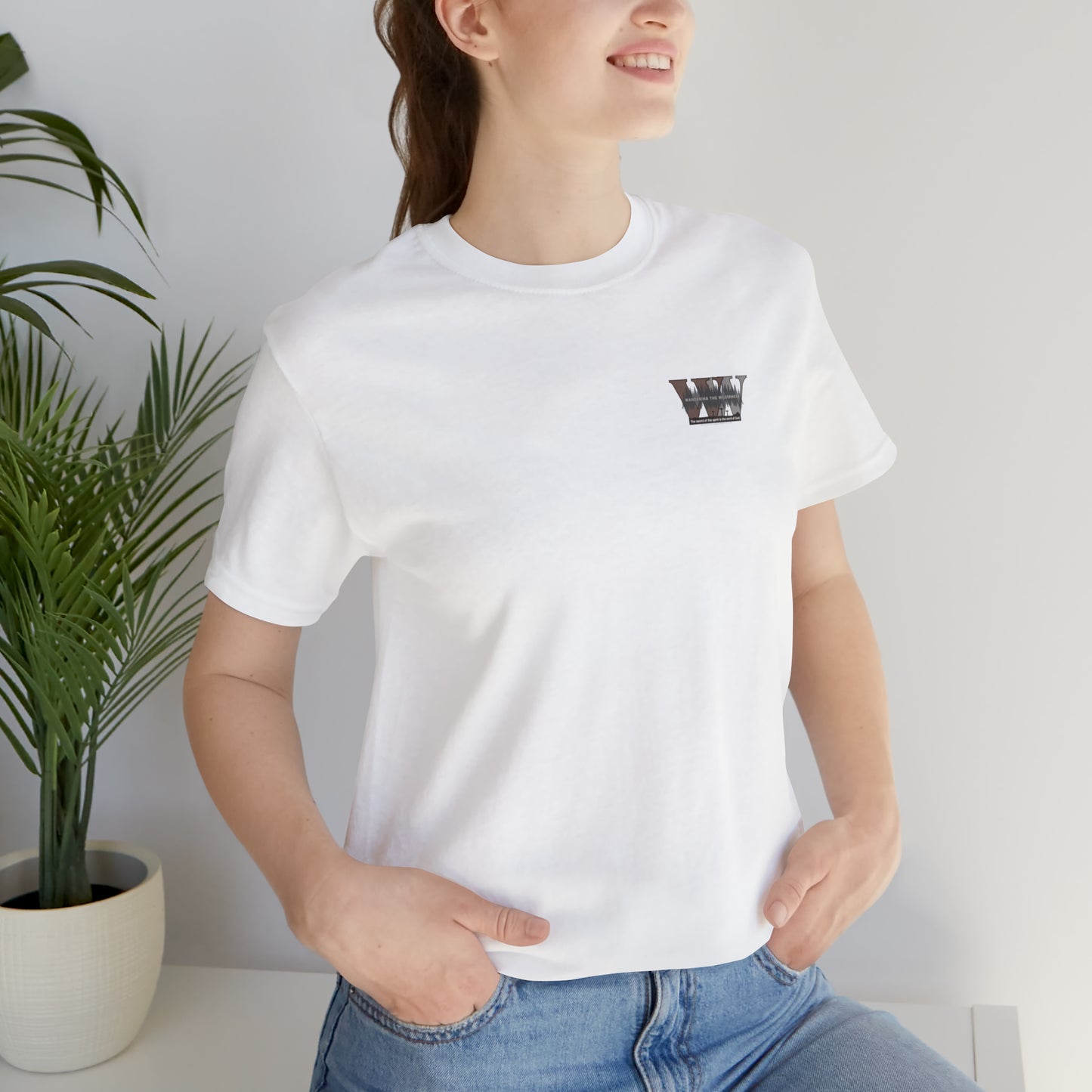 Wandering the Wilderness logo athletic fit short sleeve t-shirt.