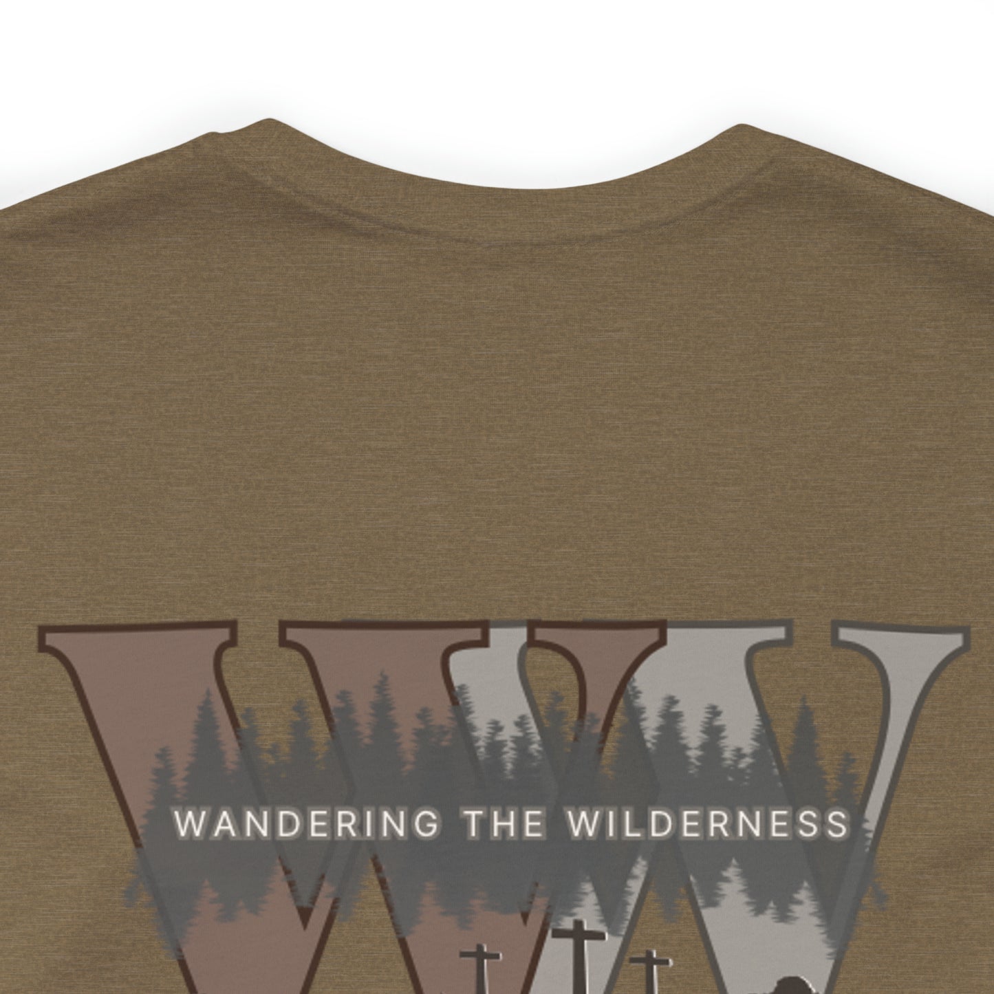 Wandering the Wilderness logo athletic fit short sleeve t-shirt.