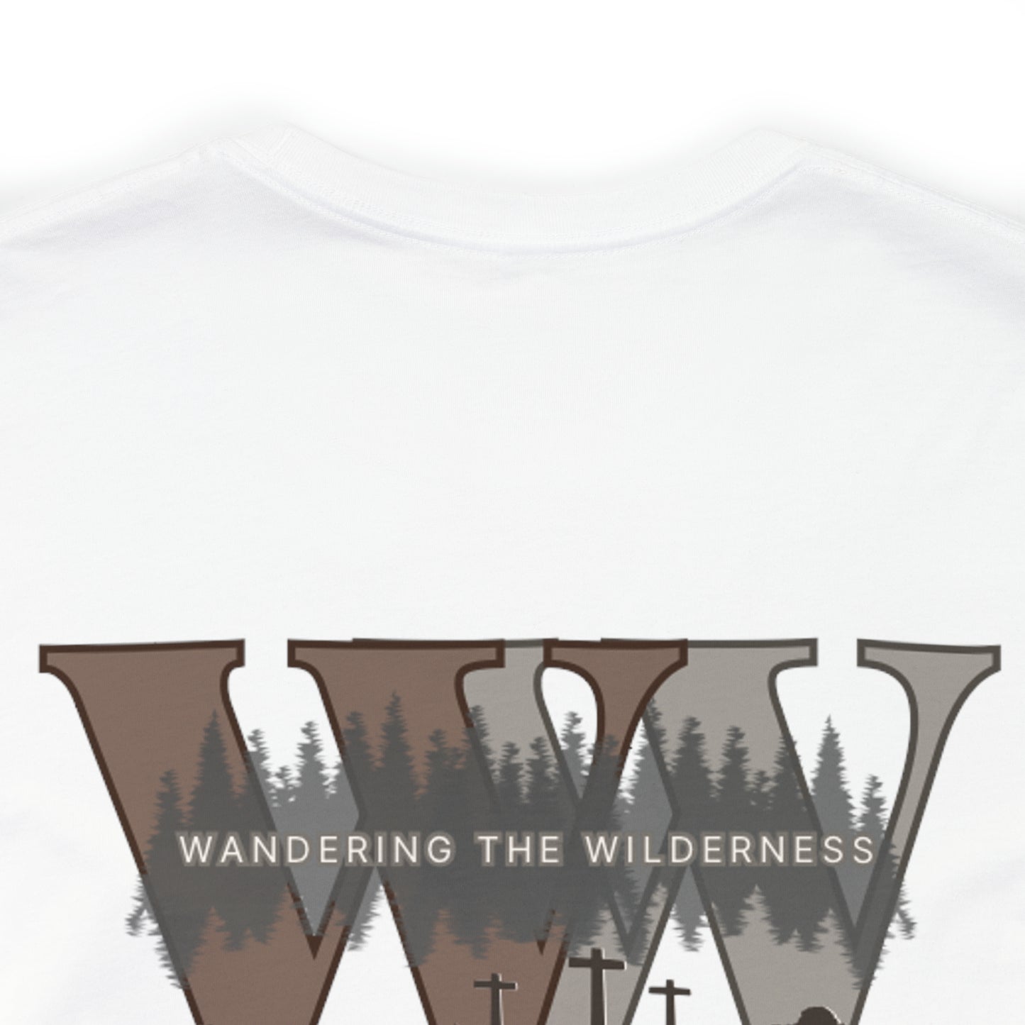 Wandering the Wilderness logo athletic fit short sleeve t-shirt.