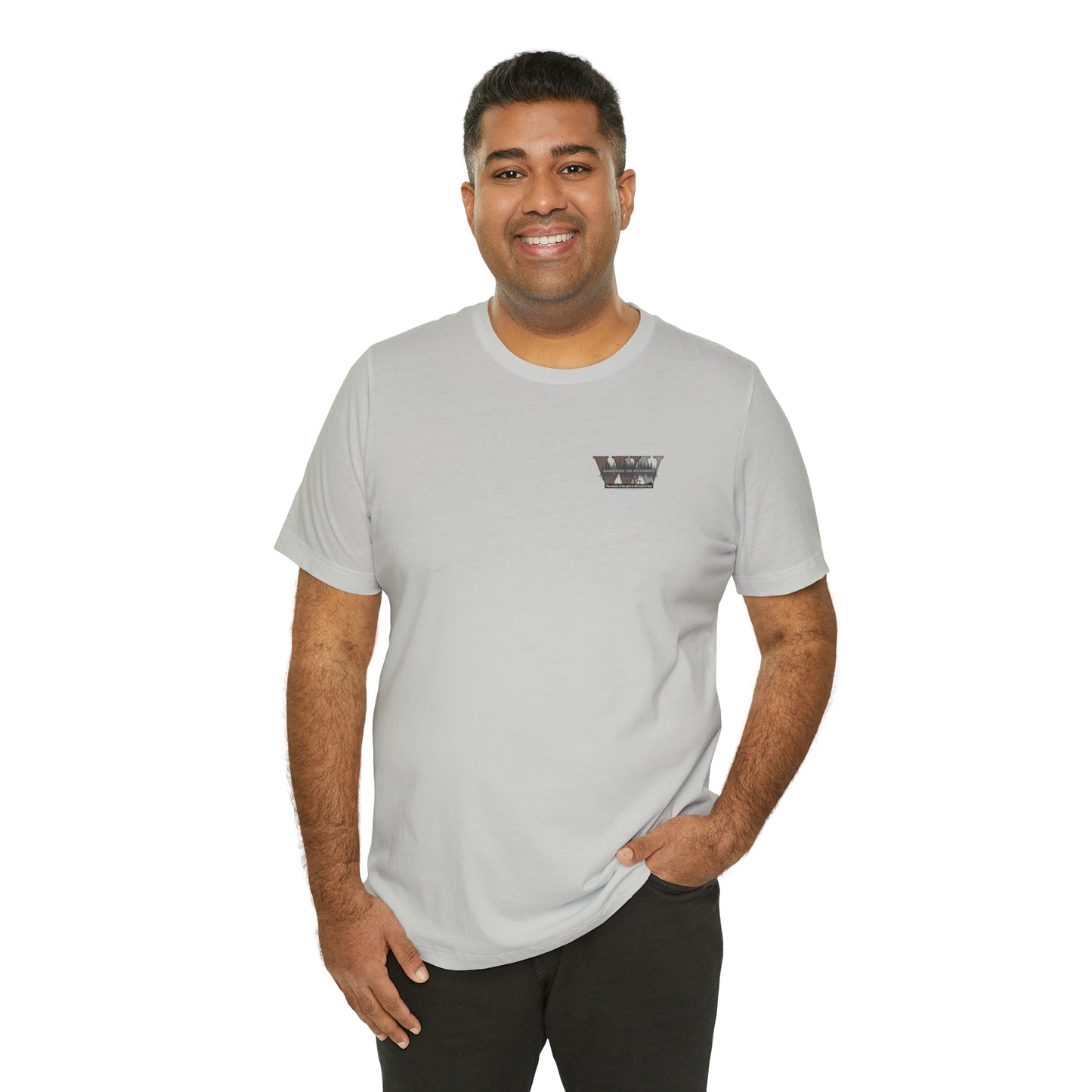 Wandering the Wilderness logo athletic fit short sleeve t-shirt.