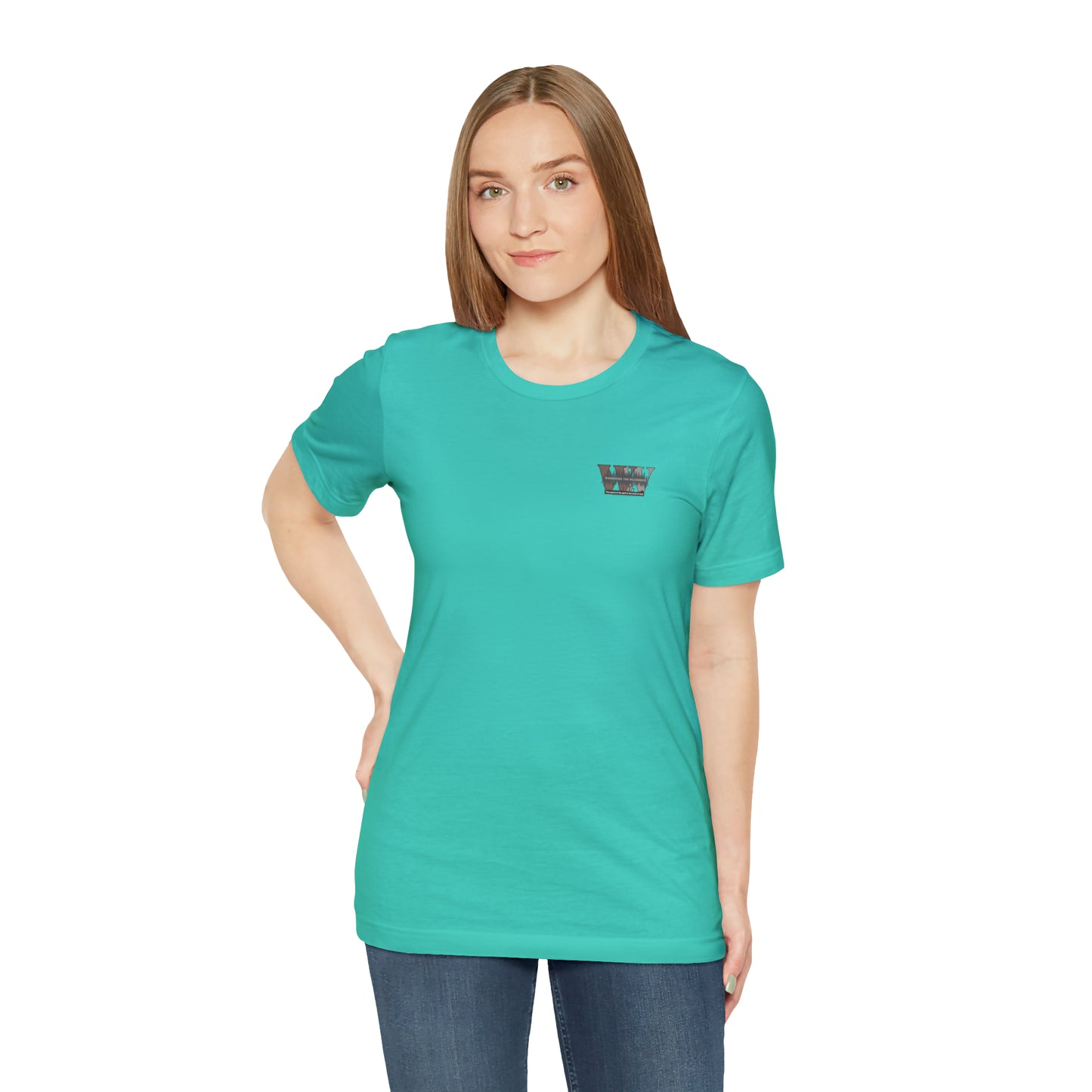 Wandering the Wilderness logo athletic fit short sleeve t-shirt.