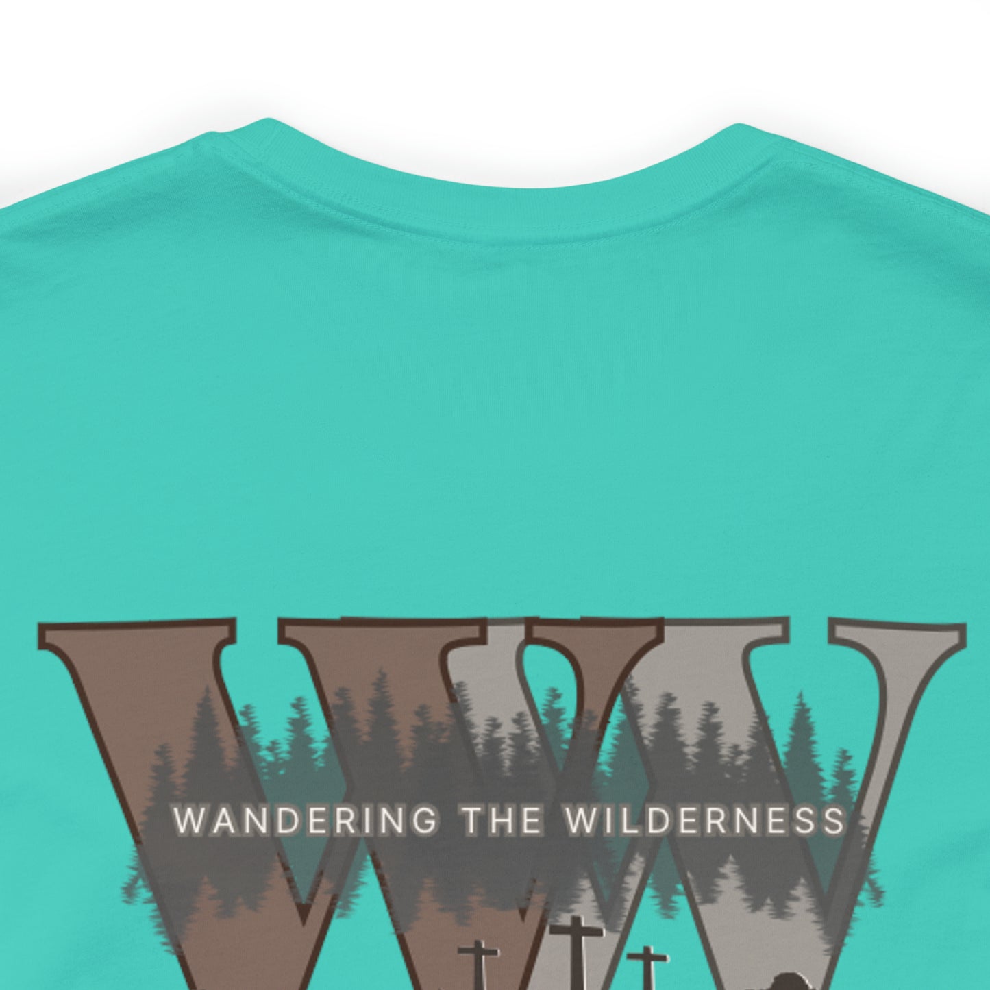 Wandering the Wilderness logo athletic fit short sleeve t-shirt.