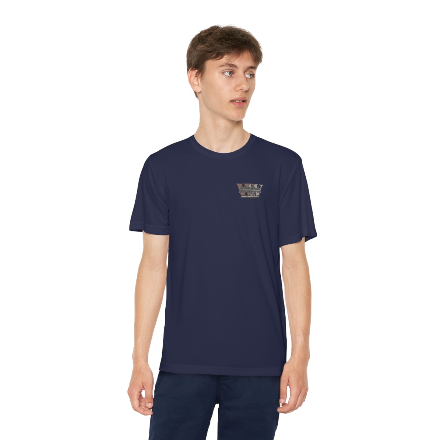 Wandering the Wilderness Pray. Eat. Sleep. Hunt! Kids performance short sleeve T-shirt.