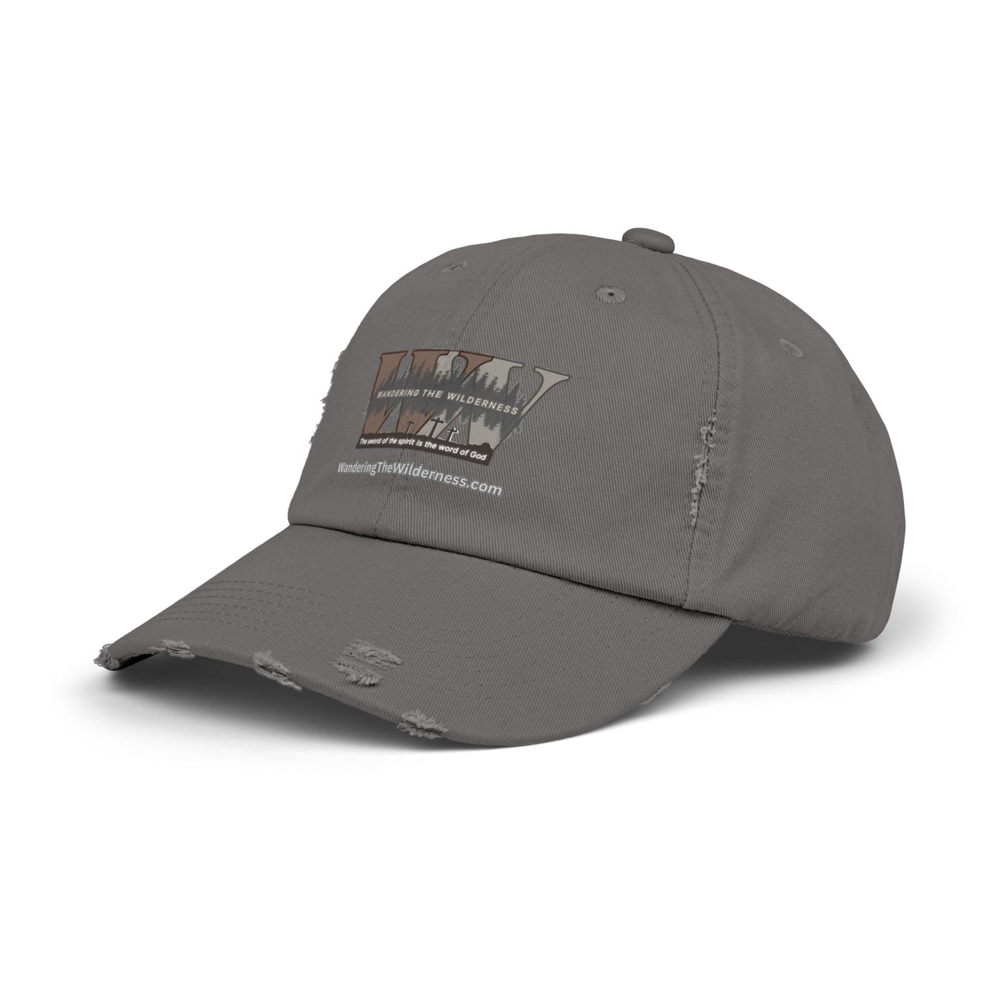 Wandering the Wilderness unisex distressed ball cap.