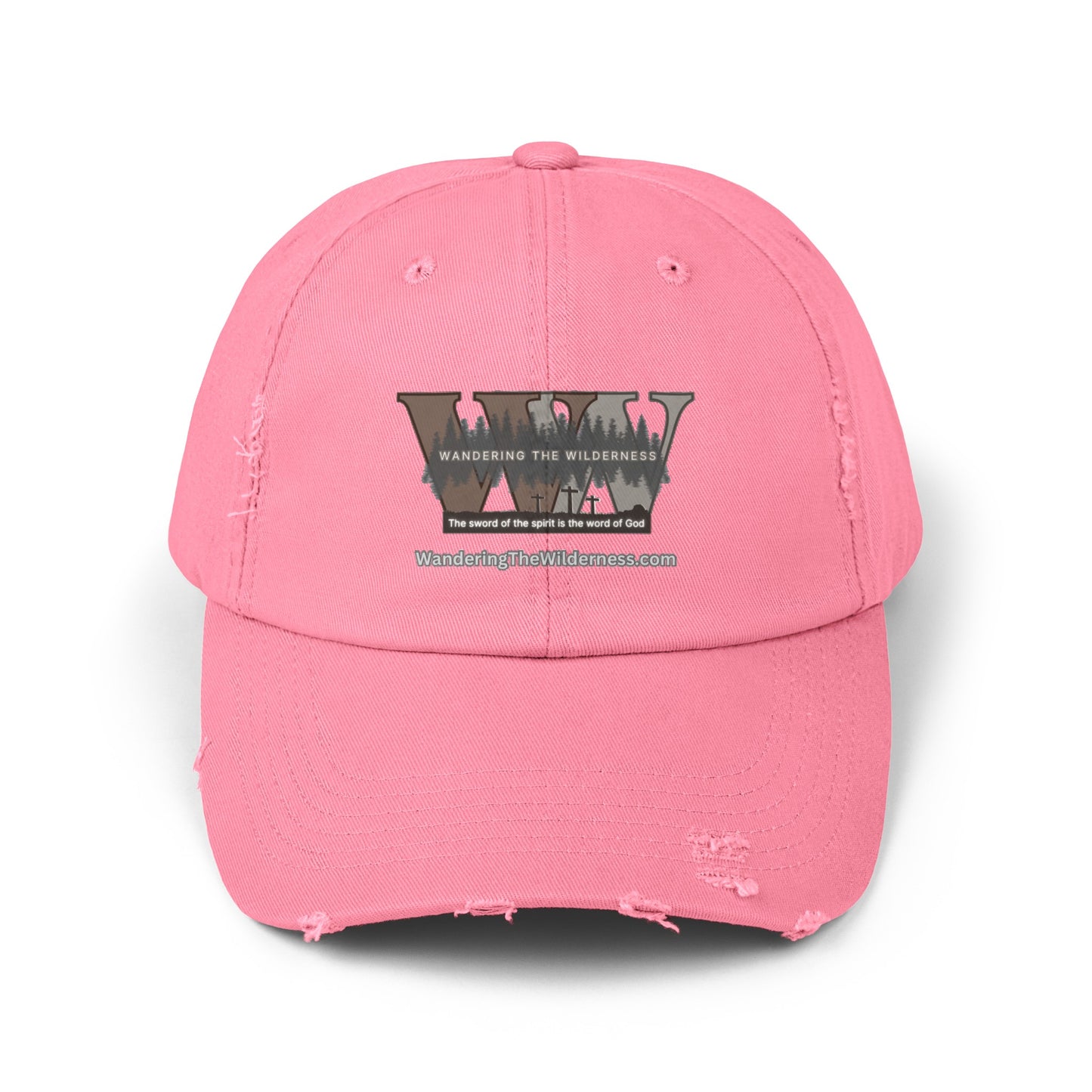 Wandering the Wilderness unisex distressed ball cap.