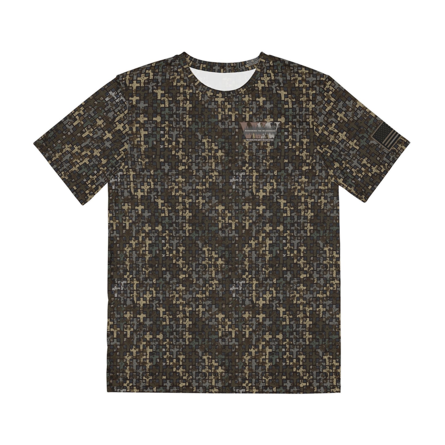 Wandering the Wilderness short sleeve performance T-shirt in Wandering the Wilderness Stubblefield camo.