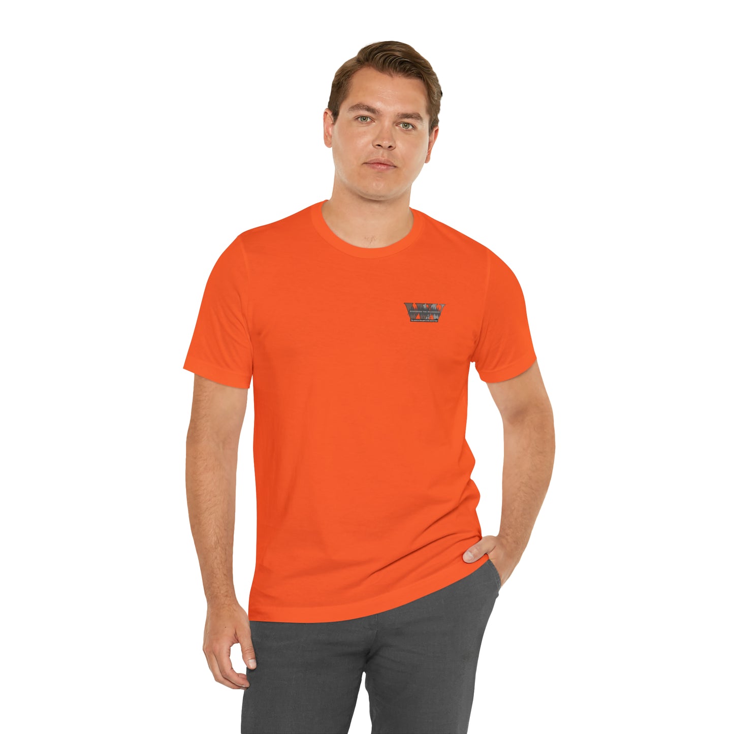 Wandering the Wilderness logo athletic fit short sleeve t-shirt.