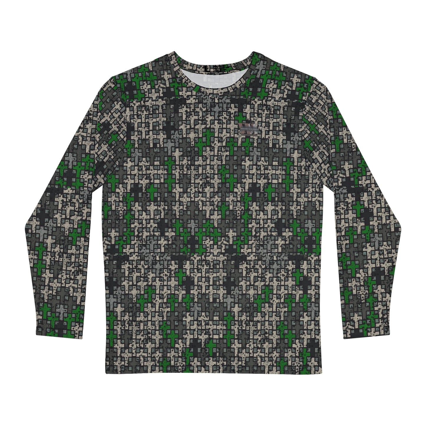 Wandering the Wilderness Hickory Flats Camo Men's Long Sleeve Shirt (AOP)