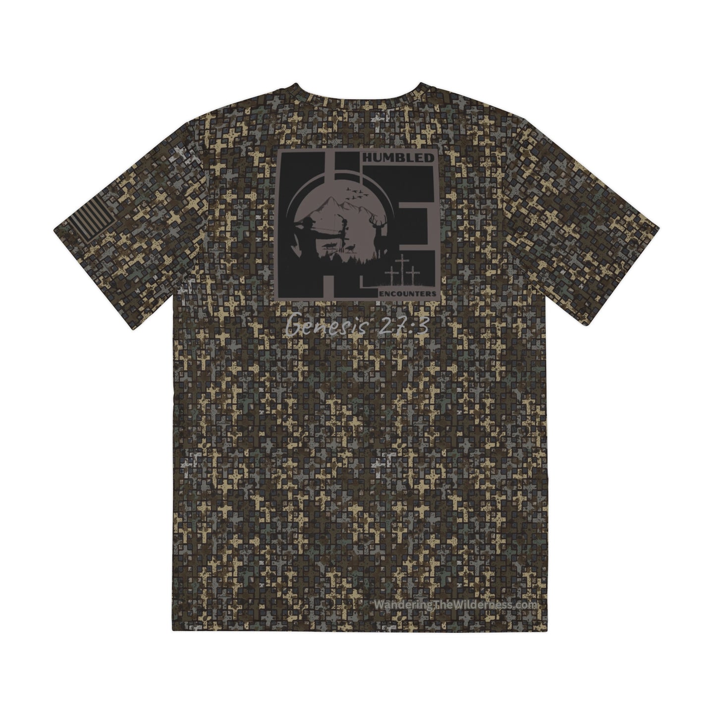 Humbled Encounters short sleeve performance T-shirt in Wandering the Wilderness Stubblefield camo.