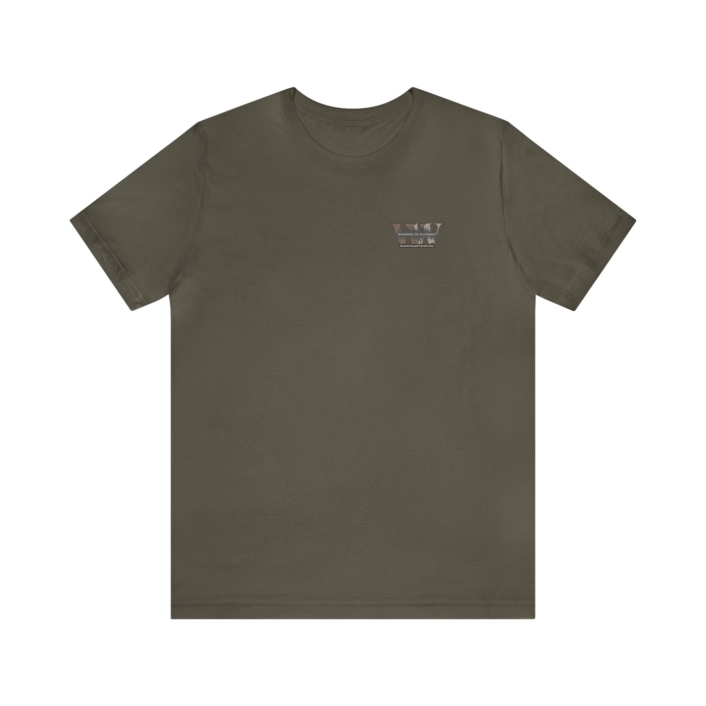 Wandering the Wilderness logo athletic fit short sleeve t-shirt.