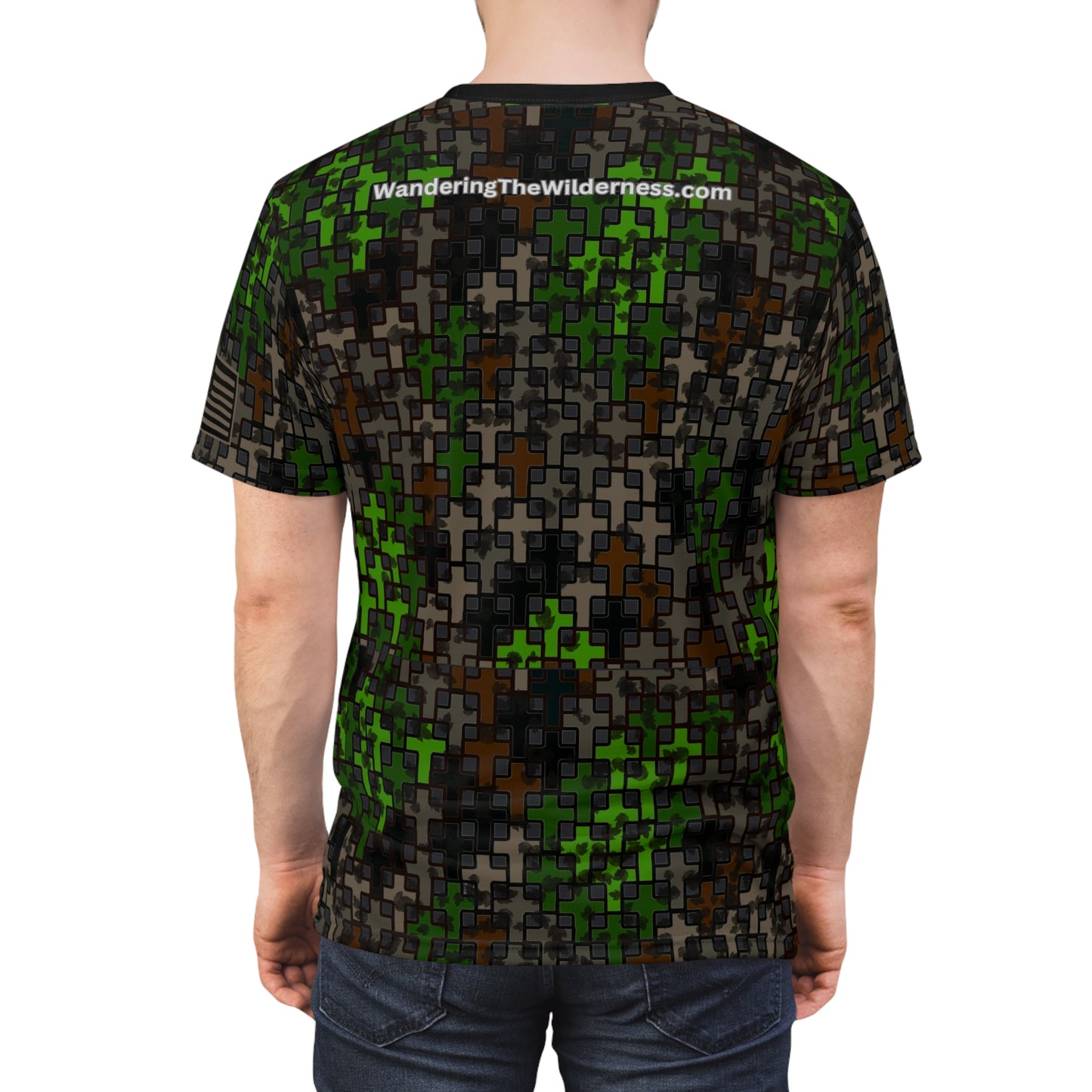 Wandering the Wilderness Strutter Camo short sleeve t-shirt.