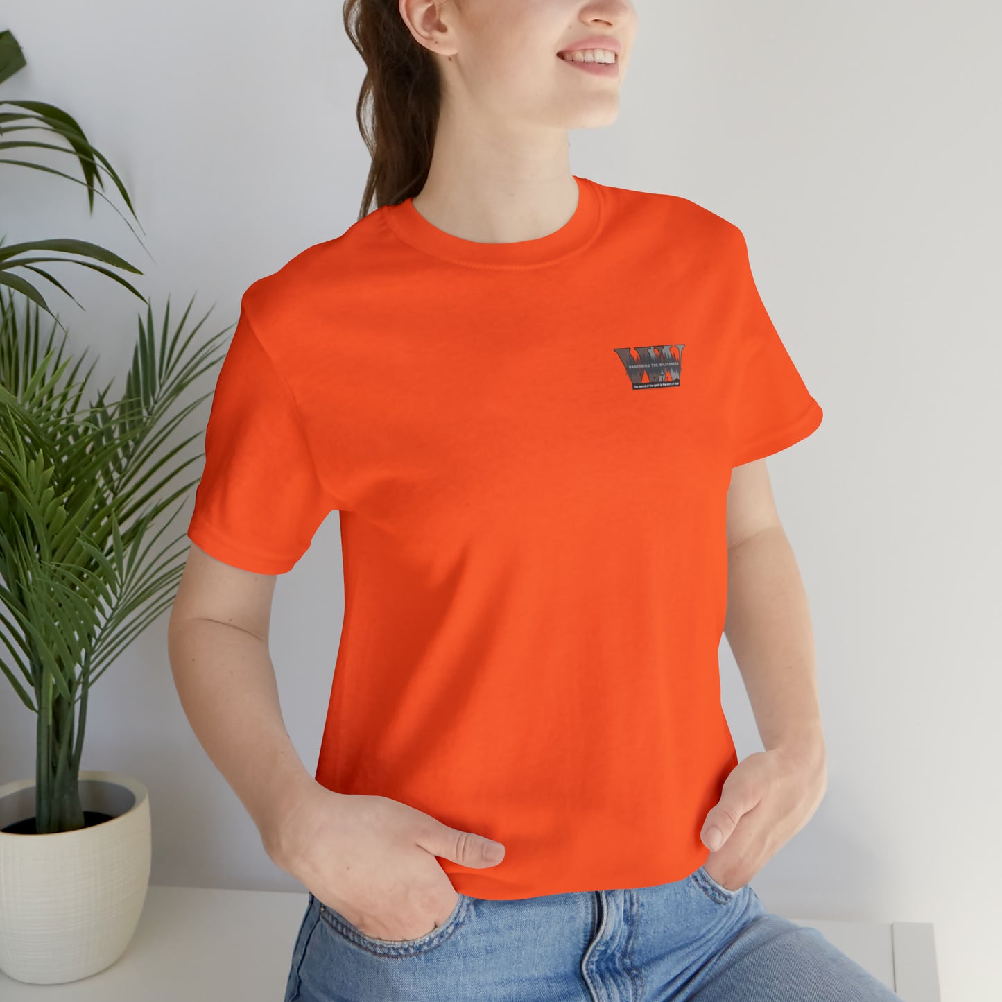 Wandering the Wilderness logo athletic fit short sleeve t-shirt.