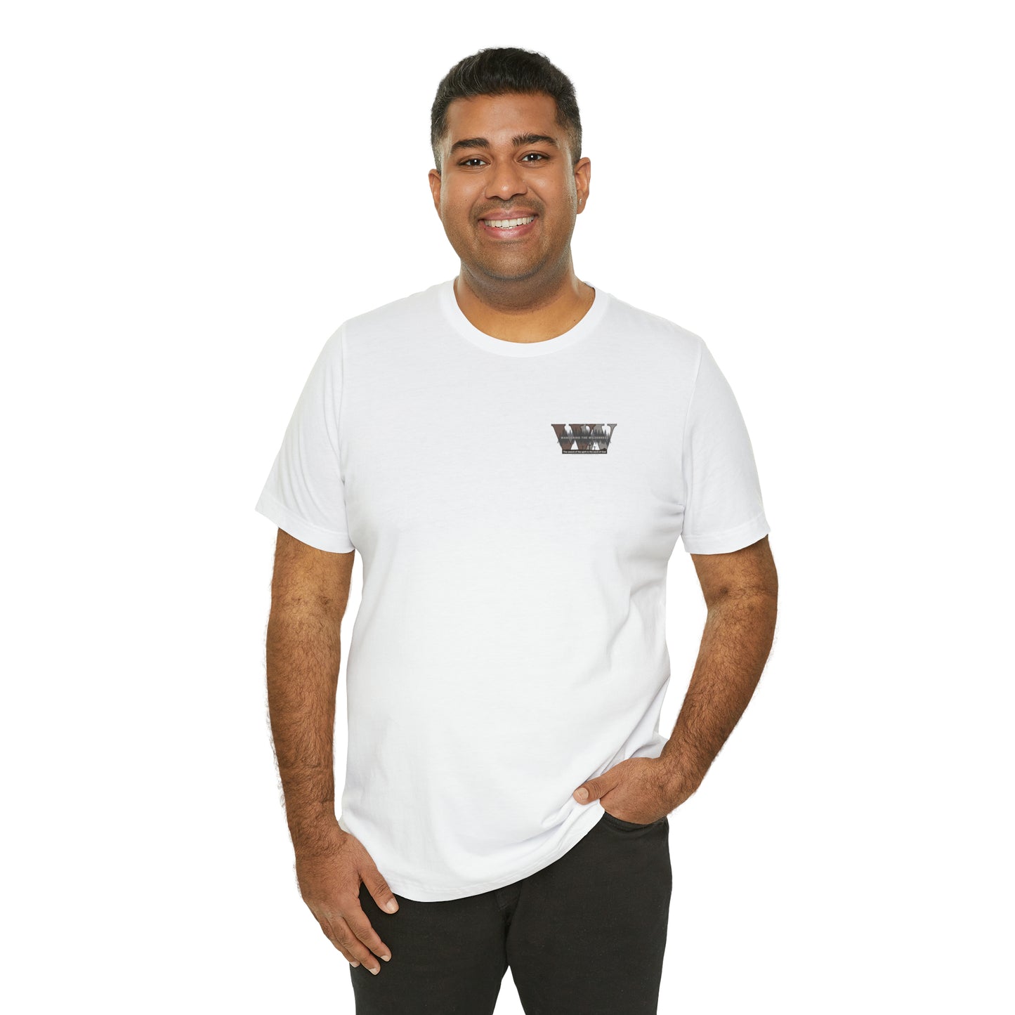 Wandering the Wilderness logo athletic fit short sleeve t-shirt.