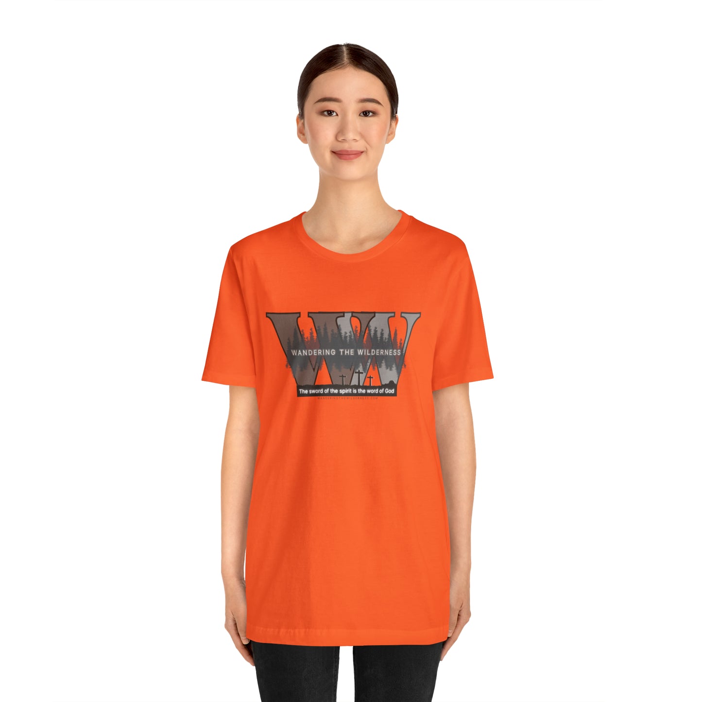 Wandering the Wilderness big logo athletic fit short sleeve t-shirt.