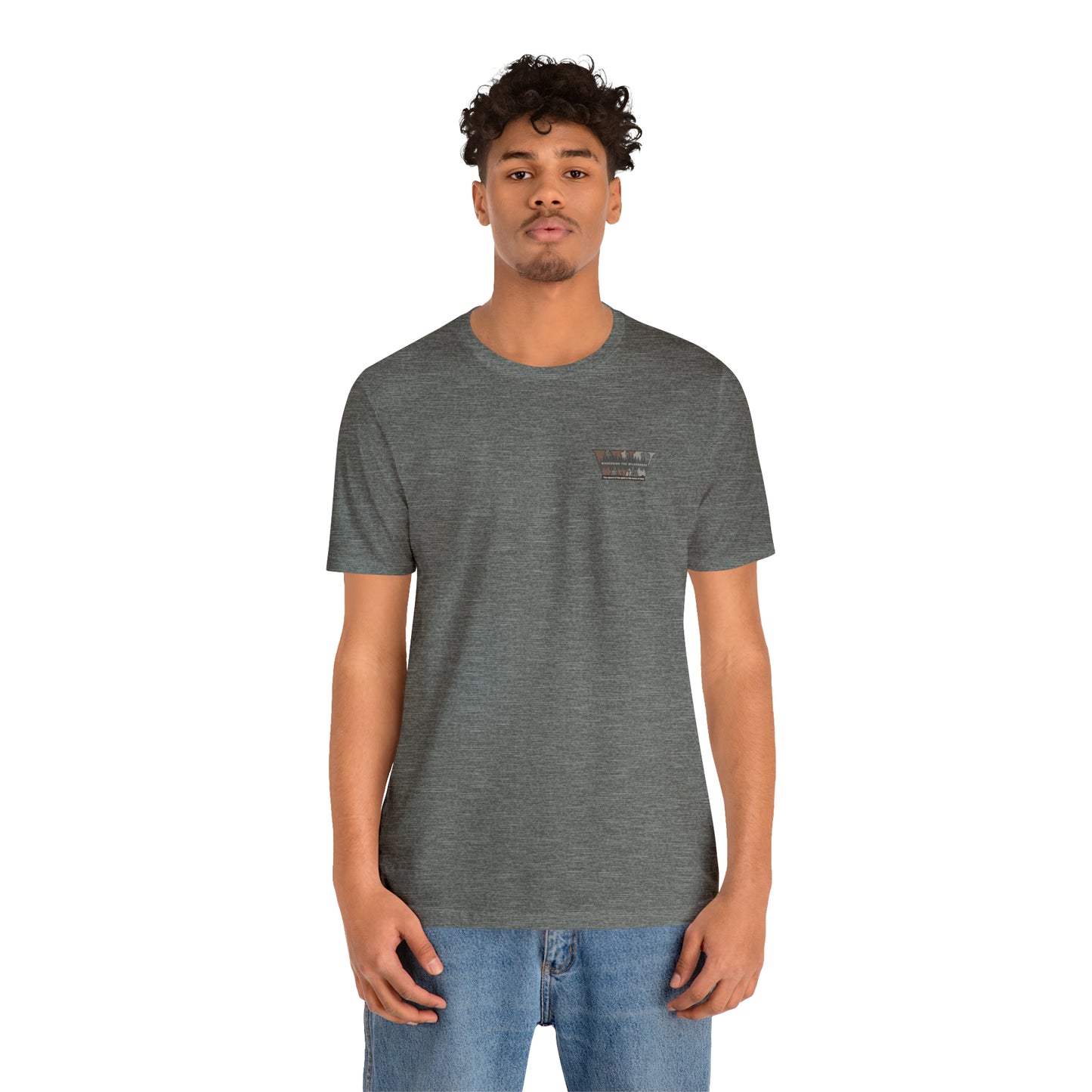 Wandering the Wilderness logo athletic fit short sleeve t-shirt.