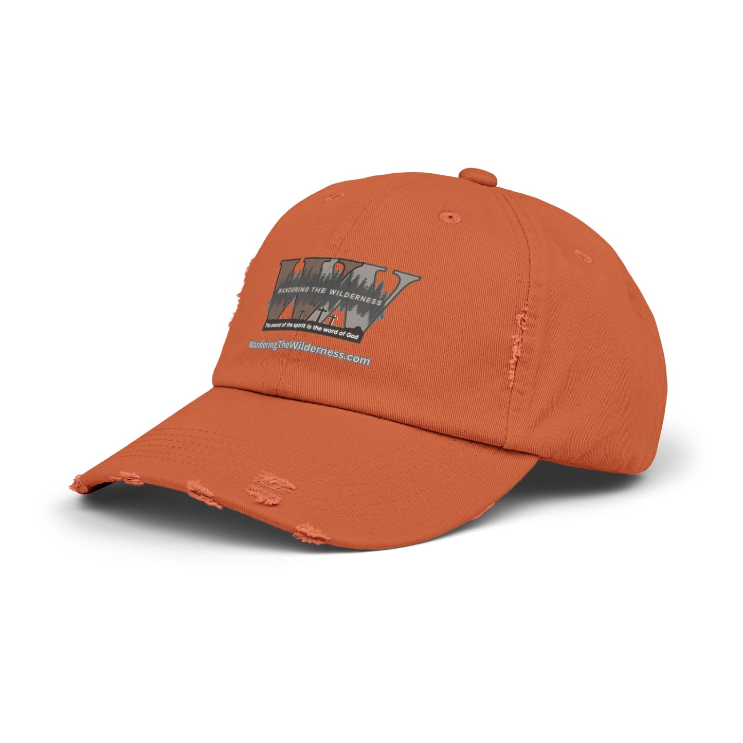 Wandering the Wilderness unisex distressed ball cap.