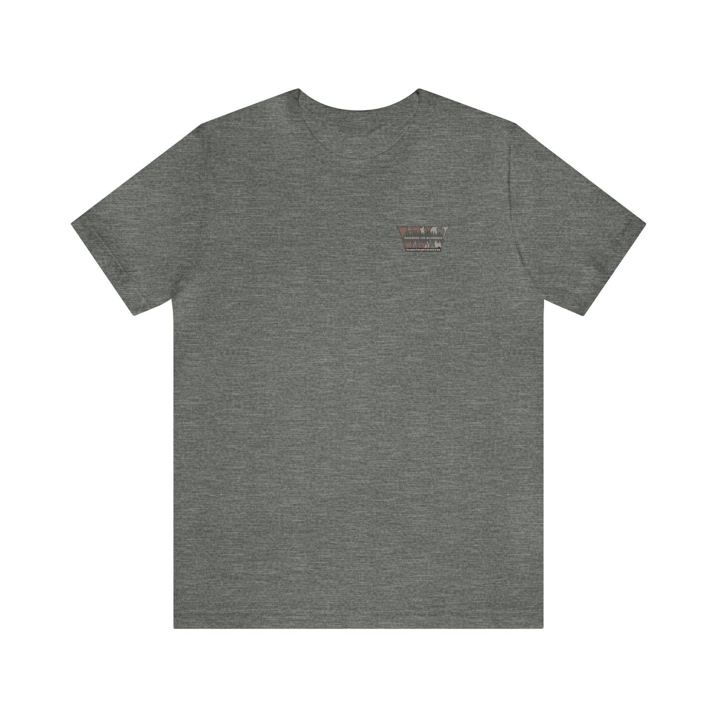 Wandering the Wilderness logo athletic fit short sleeve t-shirt.