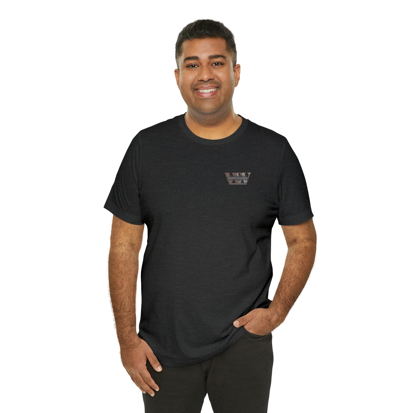 Wandering the Wilderness logo athletic fit short sleeve t-shirt.