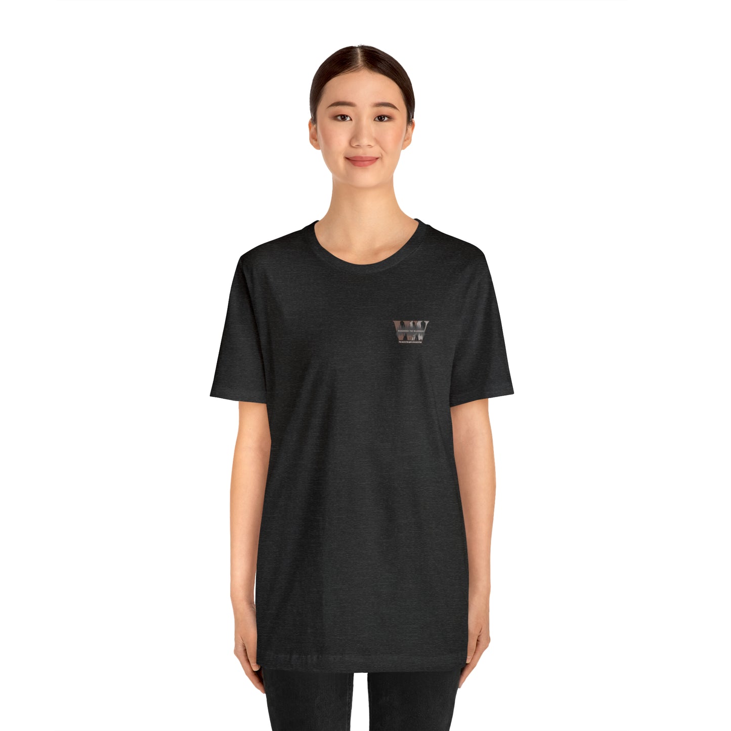 Wandering the Wilderness logo athletic fit short sleeve t-shirt.