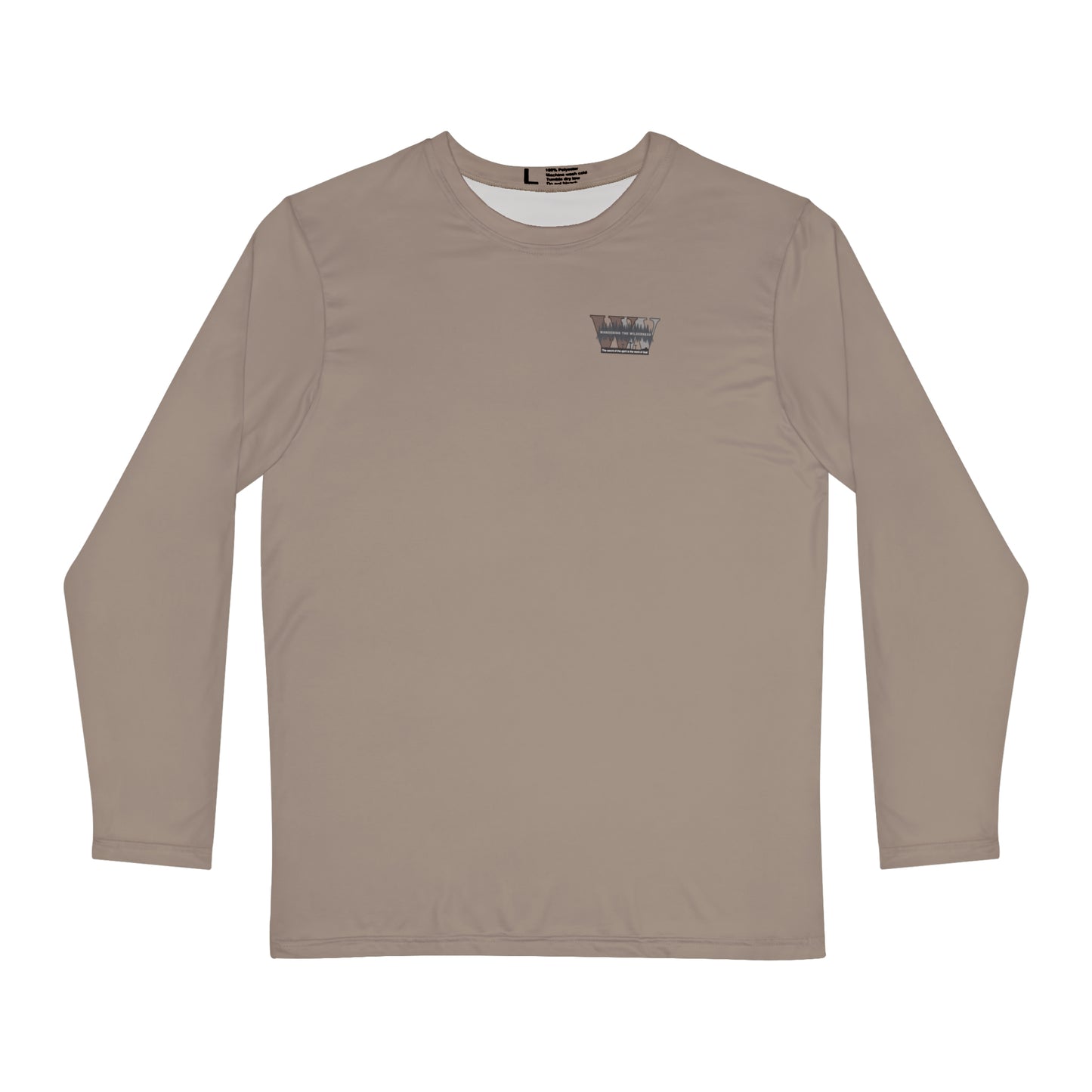 Wandering the Wilderness Taupe performance Men's Long Sleeve Shirt (AOP)