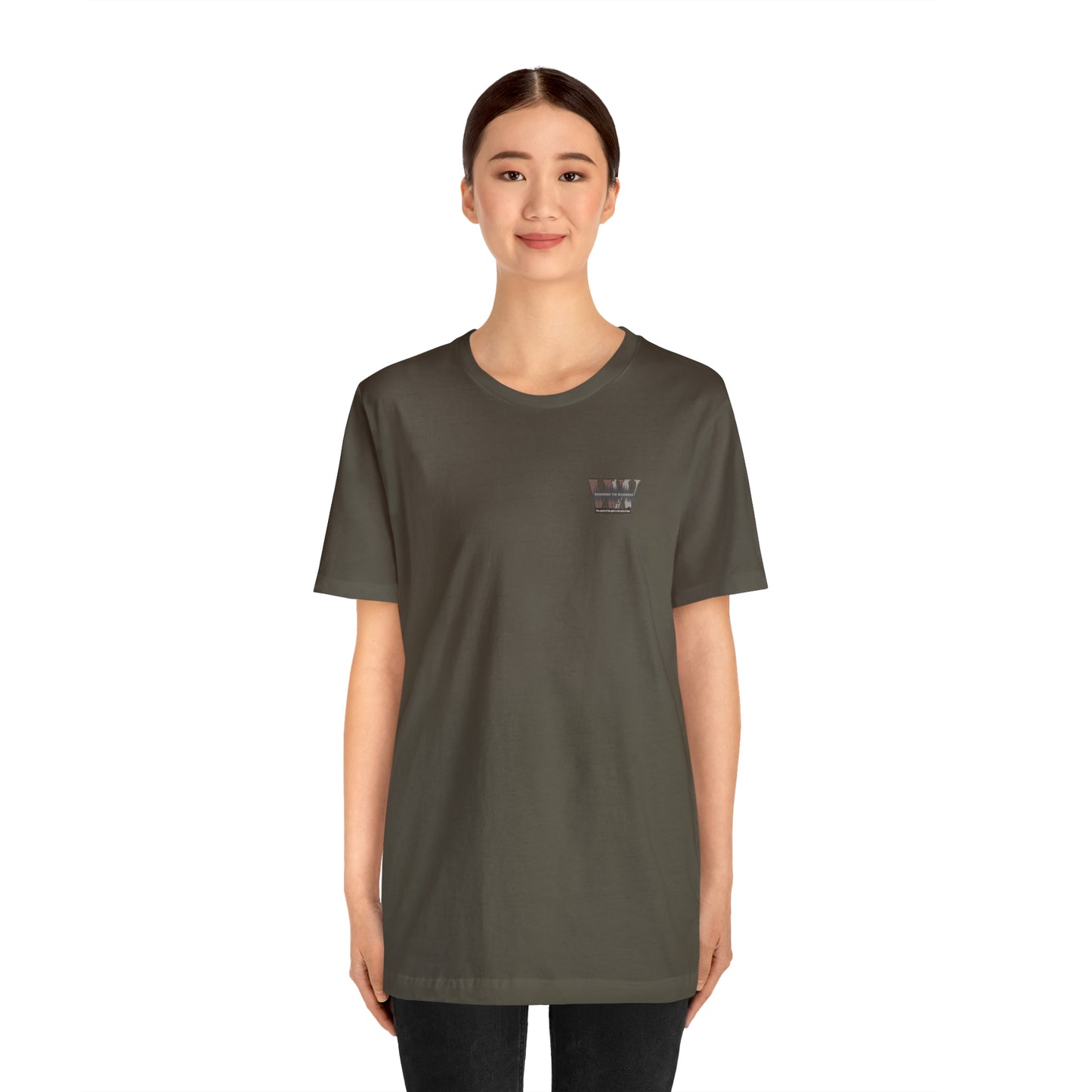 Wandering the Wilderness logo athletic fit short sleeve t-shirt.