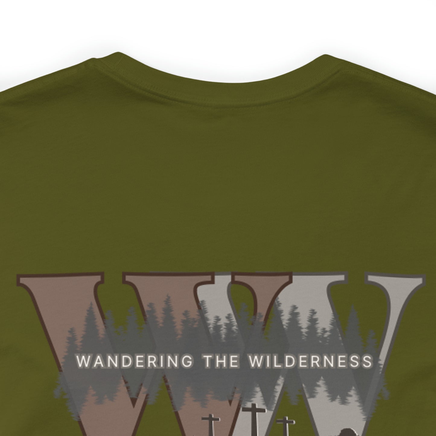 Wandering the Wilderness logo athletic fit short sleeve t-shirt.