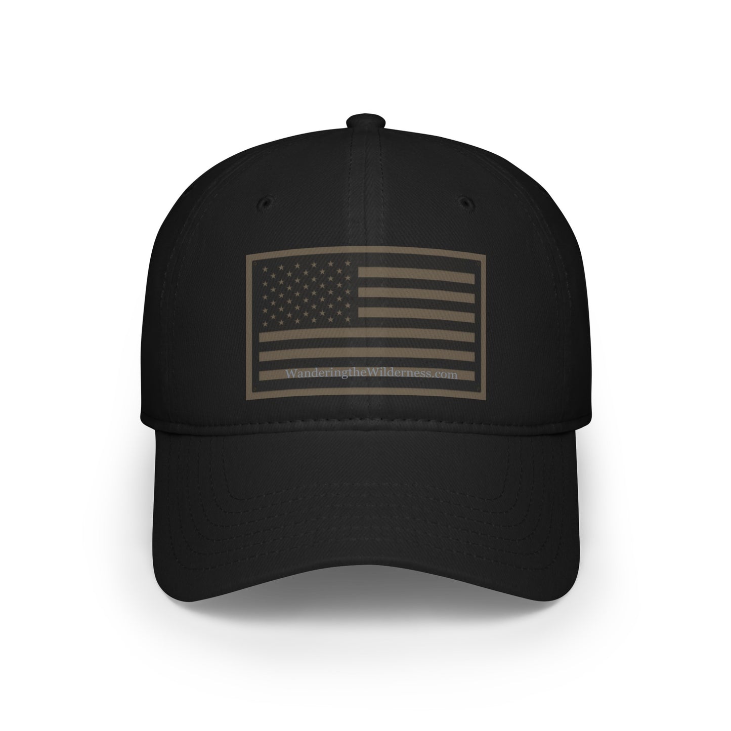 Wandering the Wilderness American flag Low Profile Baseball Cap