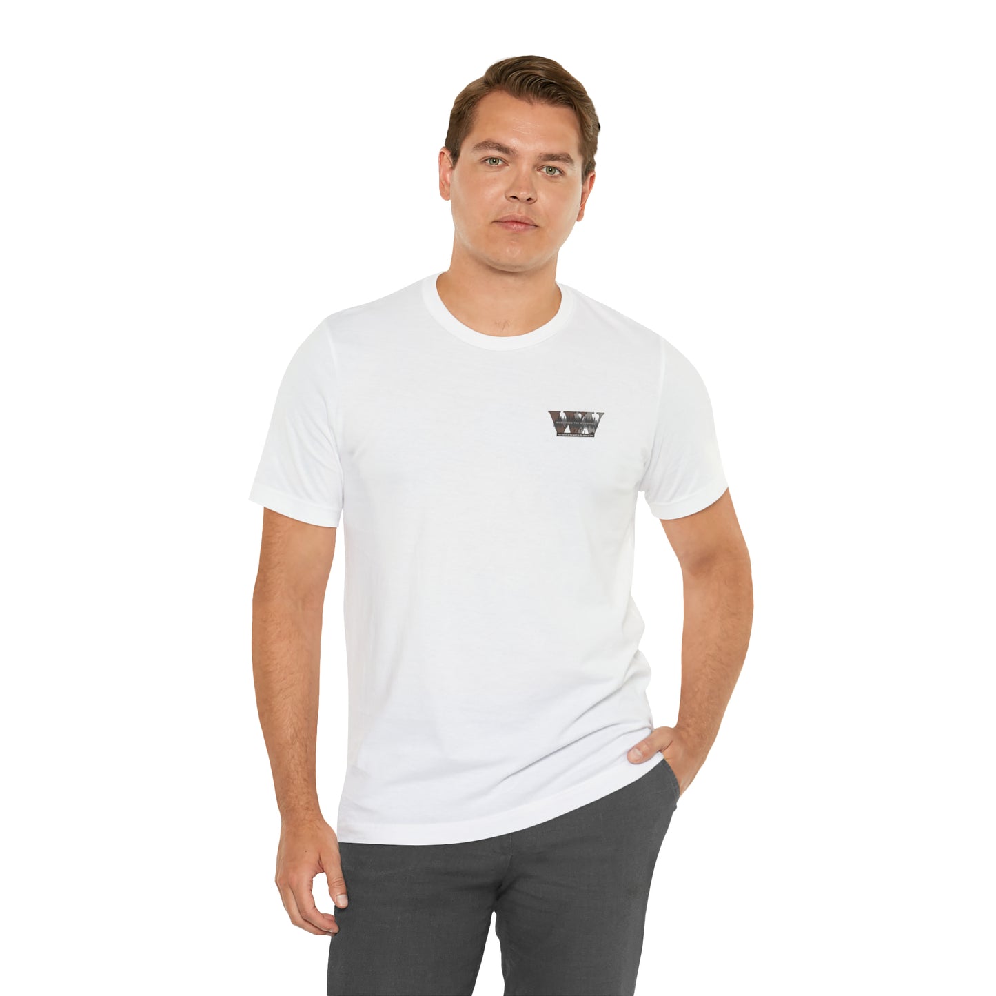 Wandering the Wilderness logo athletic fit short sleeve t-shirt.