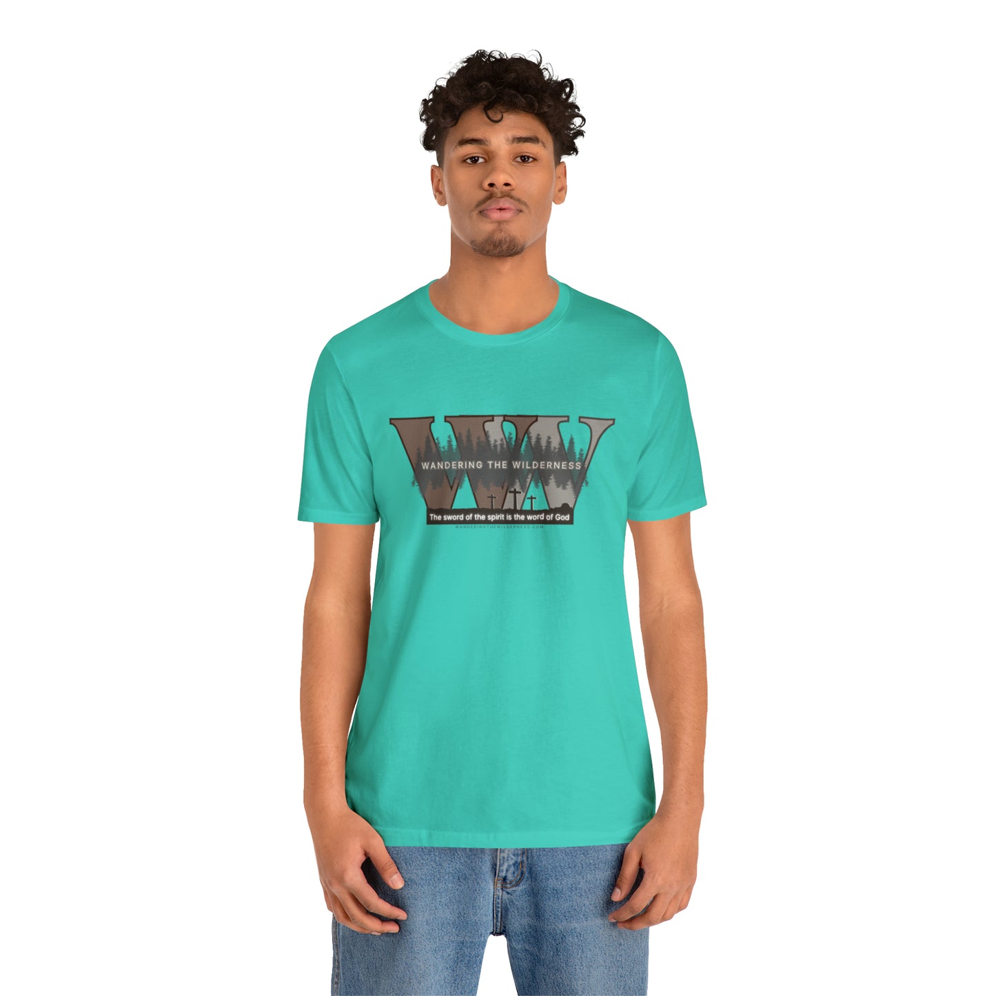 Wandering the Wilderness big logo athletic fit short sleeve t-shirt.