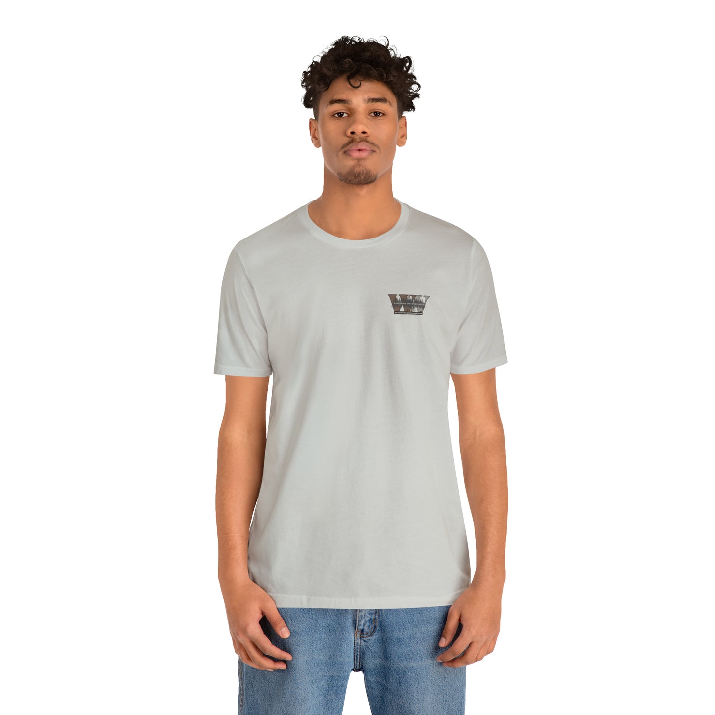 Wandering the Wilderness logo athletic fit short sleeve t-shirt.