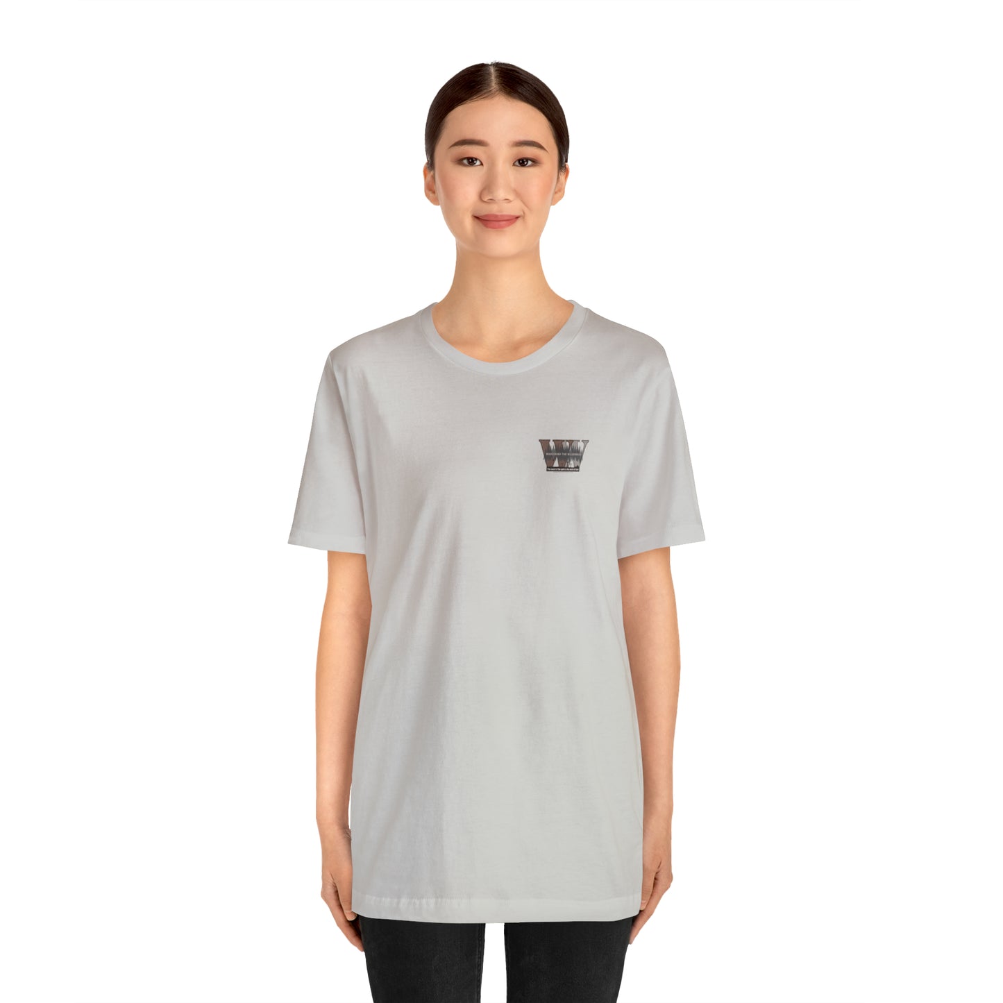 Wandering the Wilderness logo athletic fit short sleeve t-shirt.