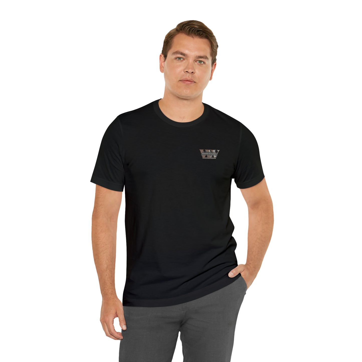 Wandering the Wilderness logo athletic fit short sleeve t-shirt.