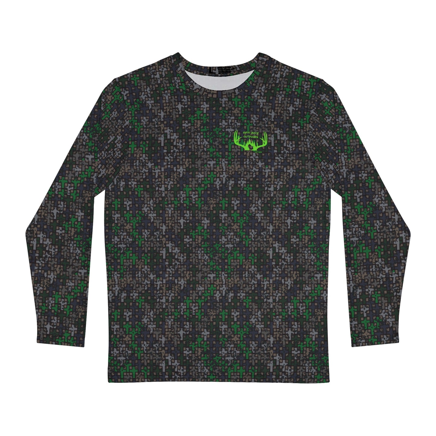 Sippi Boyz Outdoors long sleeve performance shirt in Wandering the Wilderness Mossback camo.