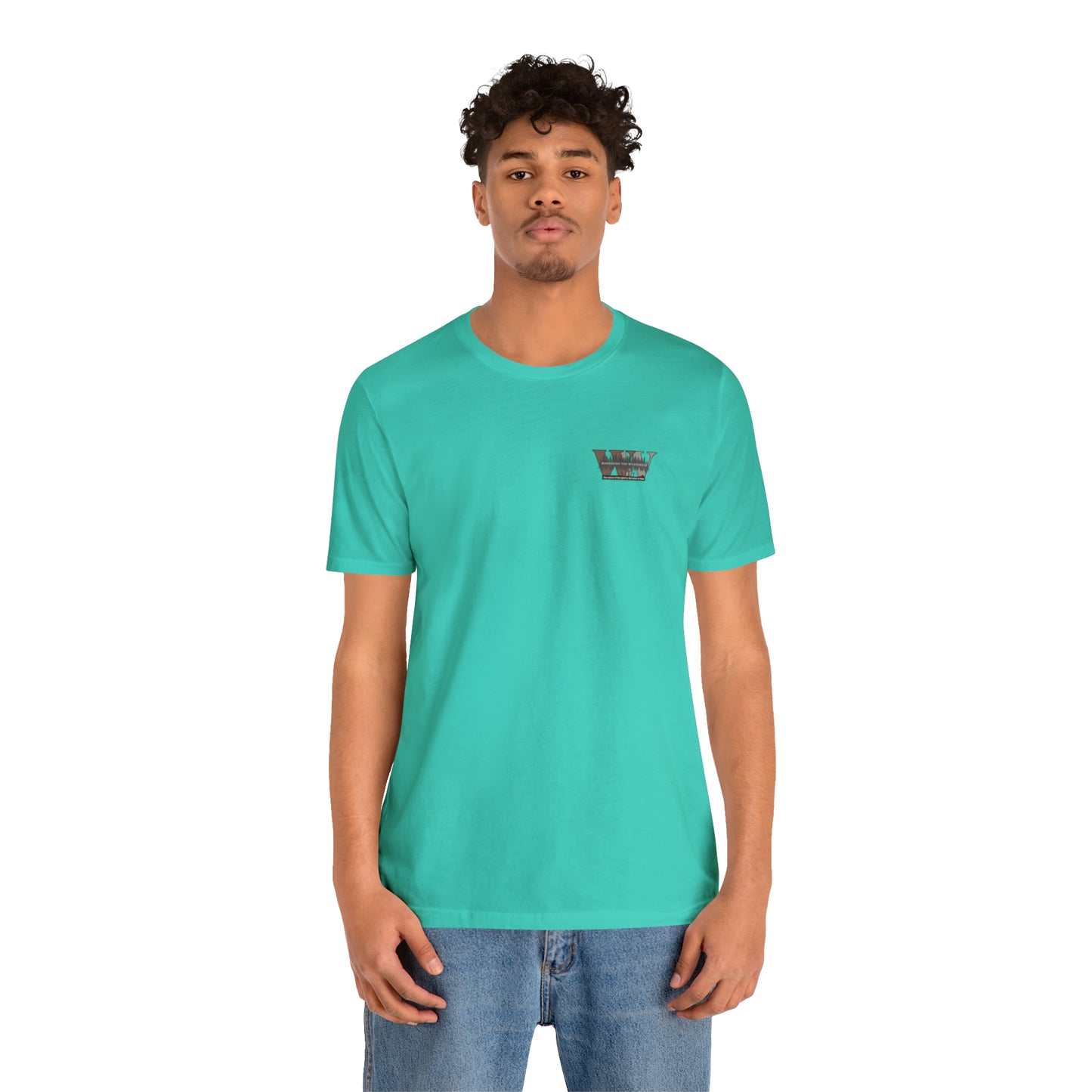 Wandering the Wilderness logo athletic fit short sleeve t-shirt.