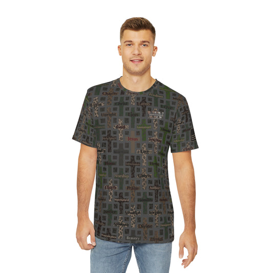 Wandering the Wilderness The Final Word Camo Men's Polyester Tee (AOP)