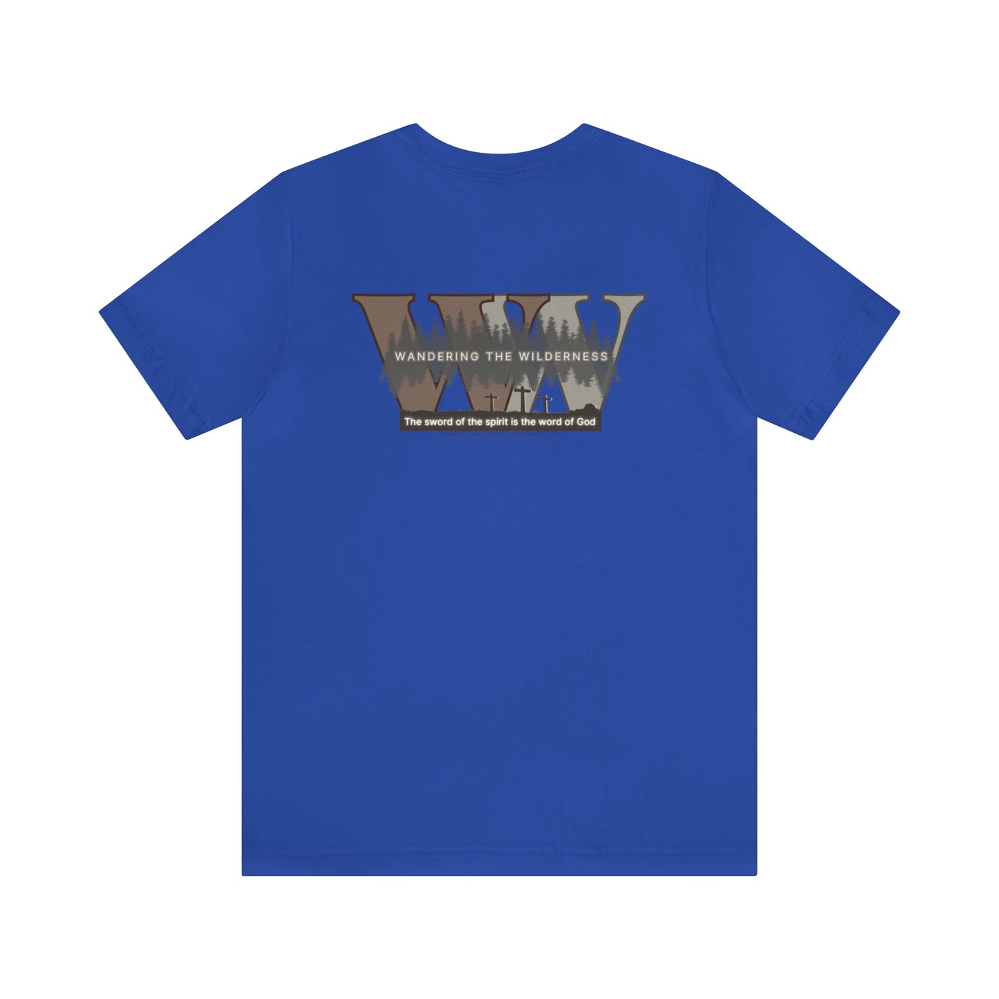 Wandering the Wilderness logo athletic fit short sleeve t-shirt.