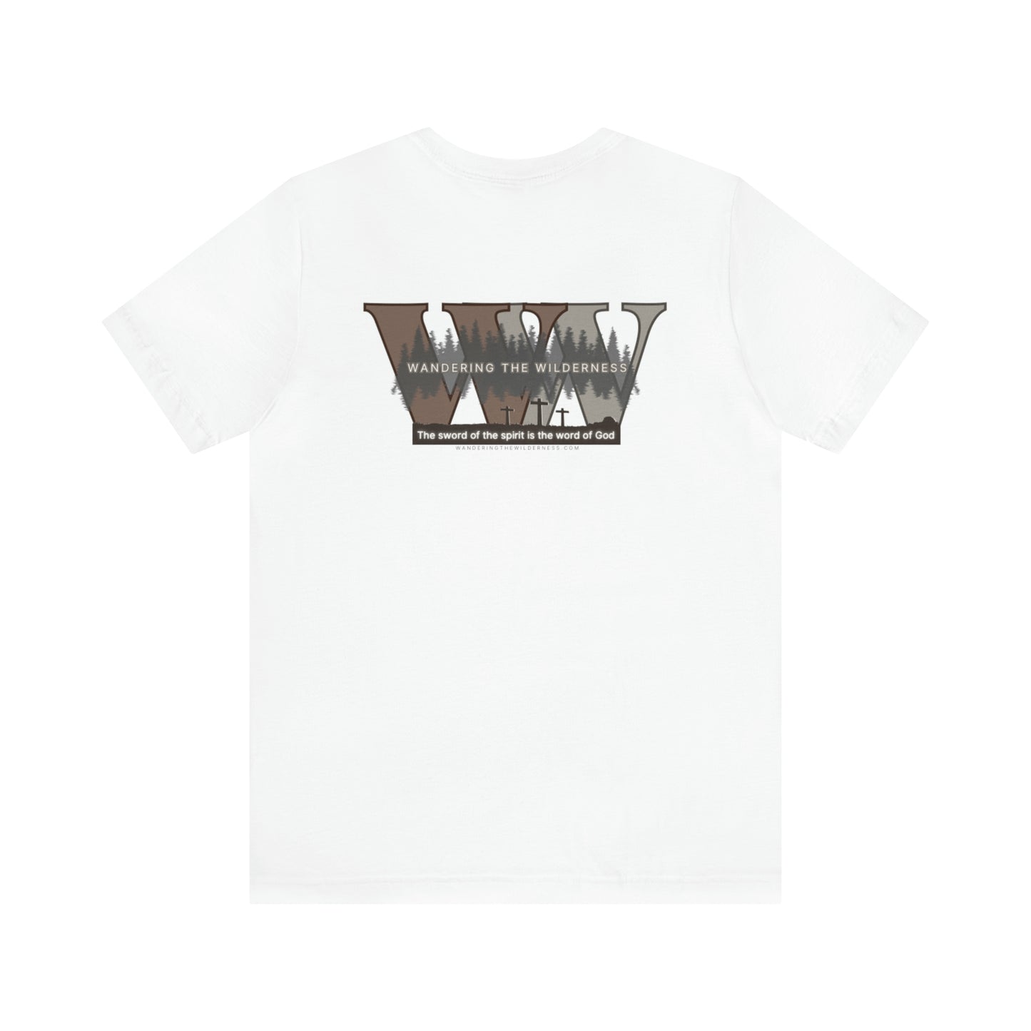 Wandering the Wilderness logo athletic fit short sleeve t-shirt.