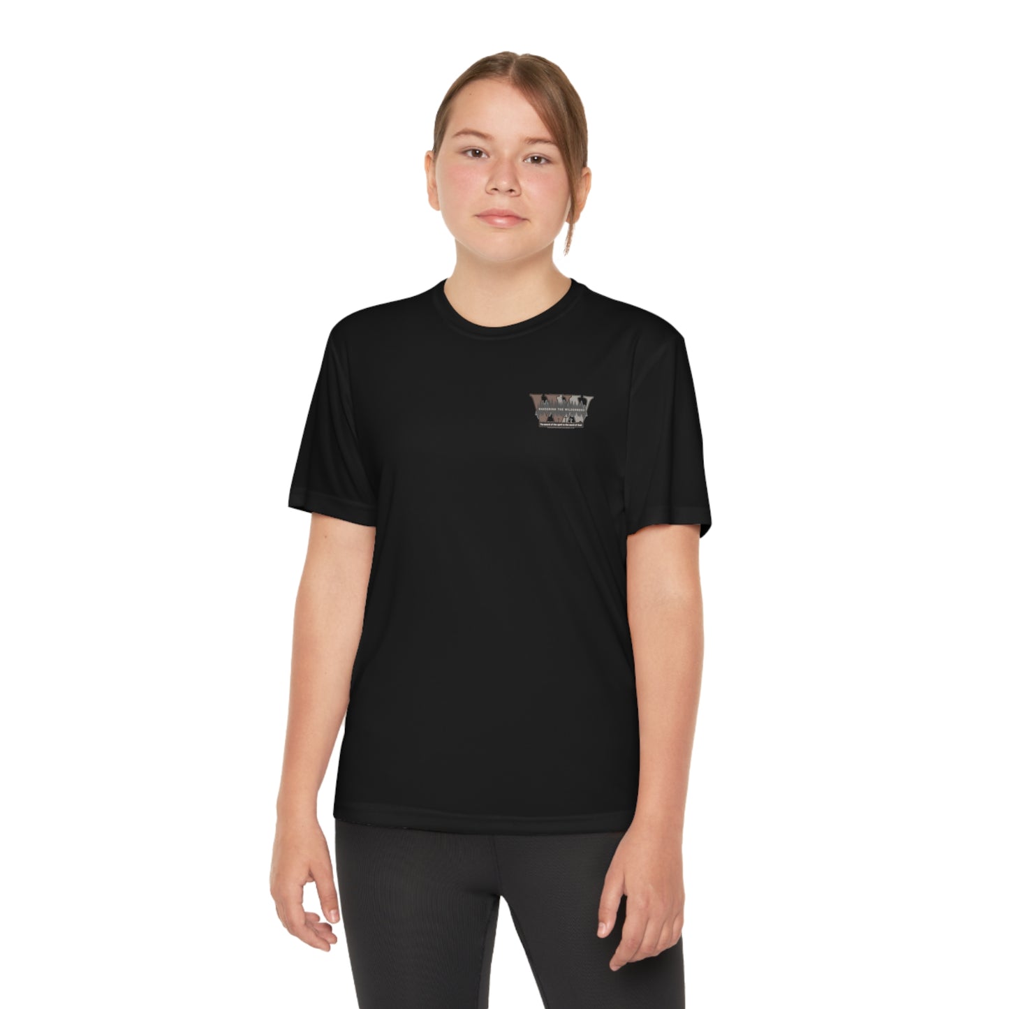 Wandering the Wilderness Pray. Eat. Sleep. Hunt! Kids performance short sleeve T-shirt.